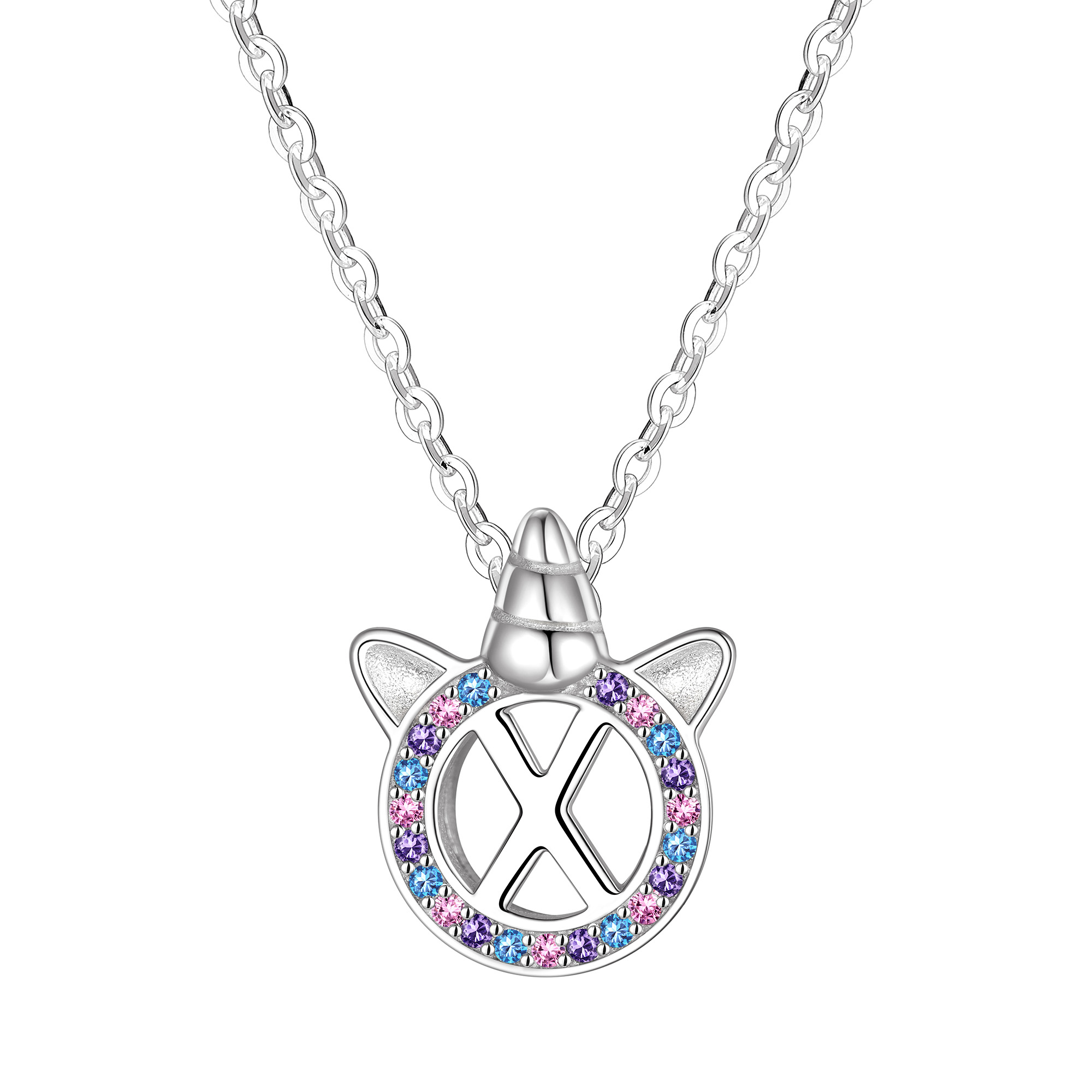 [Copy]Dainty Cubic Zirconia Initial Necklace