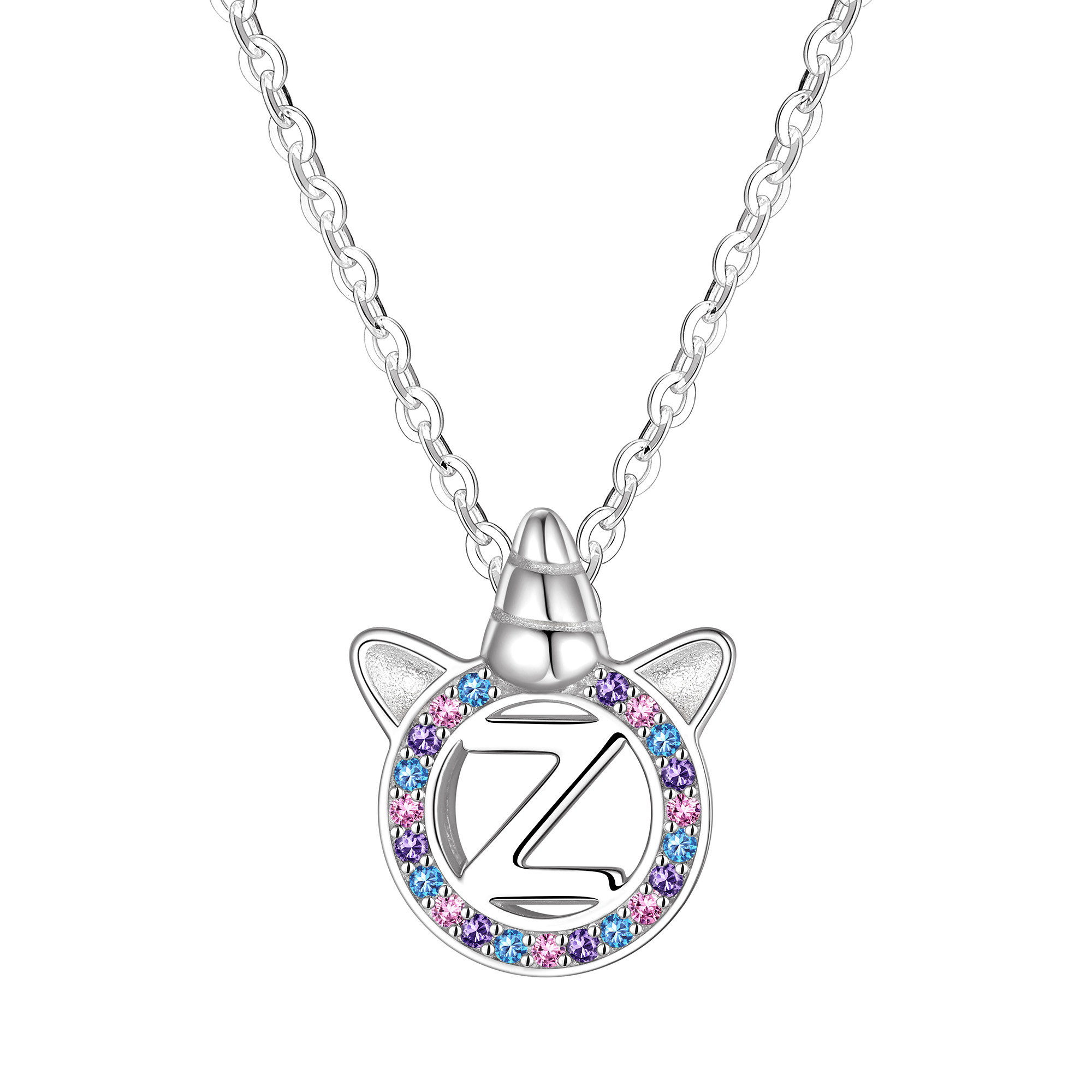 [Copy]Dainty Cubic Zirconia Initial Necklace