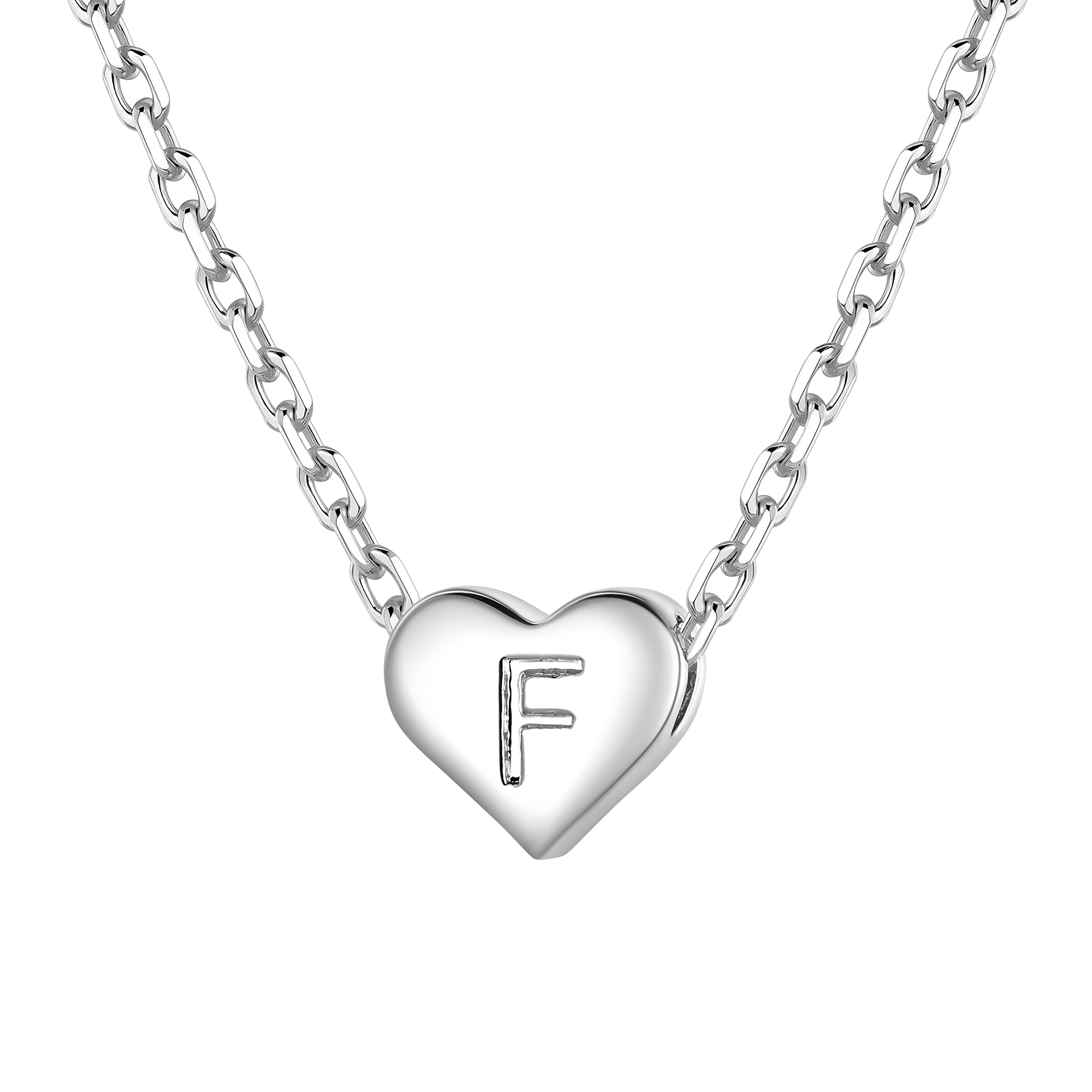 Initial Small Heart Pendant Necklace