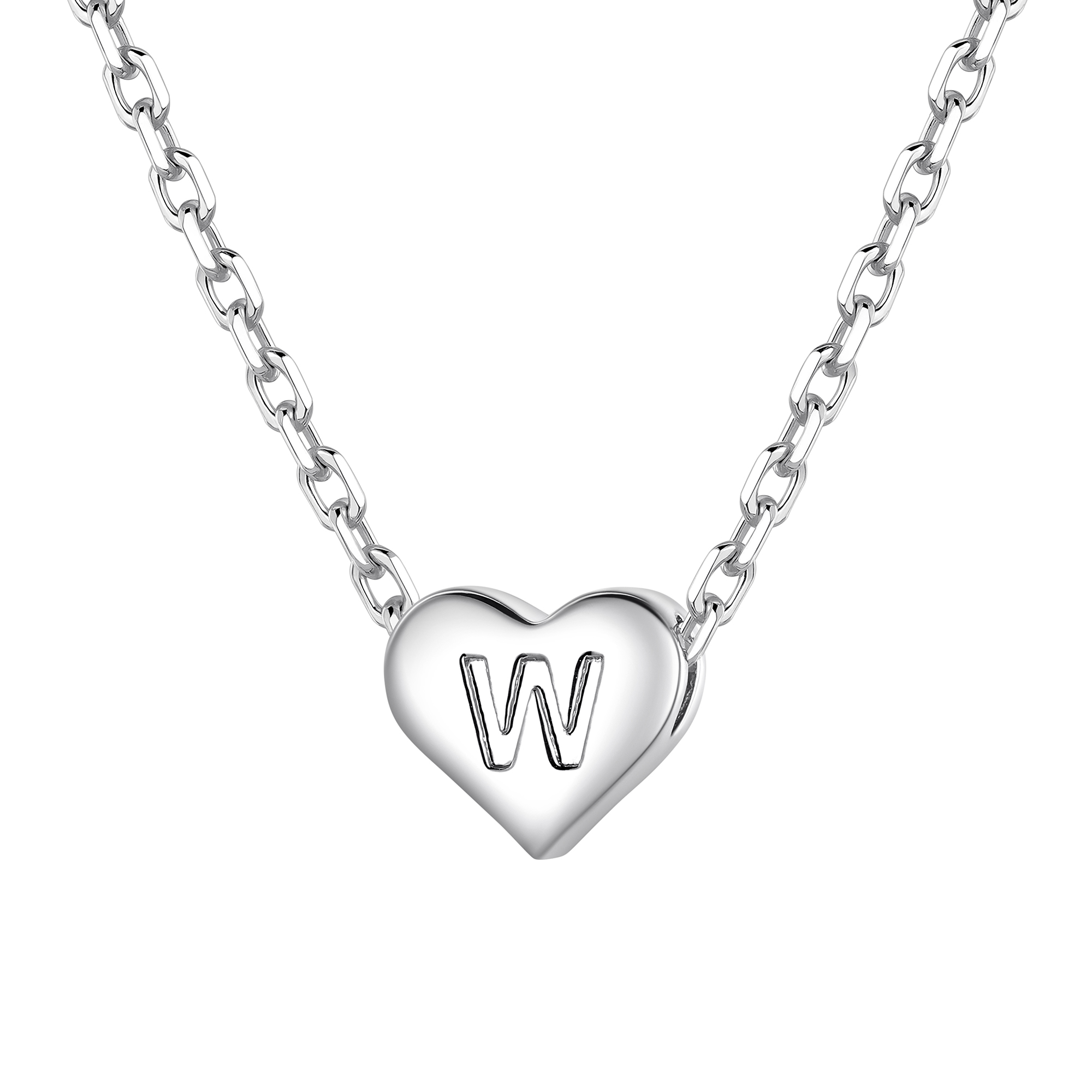 Initial Small Heart Pendant Necklace