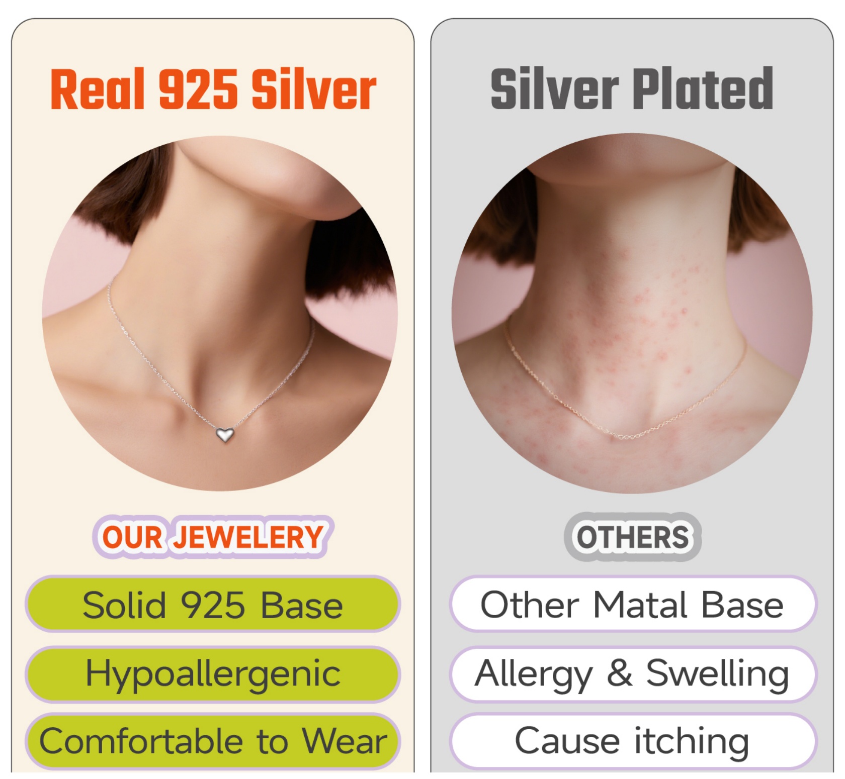 What makes ChicSilver Sterling Silver Tiny Dainty Puff Heart Pendant Necklace different from other products？