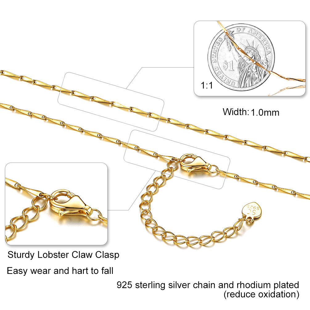 Minimalist Sterling Silver Bar Link Chain Necklace