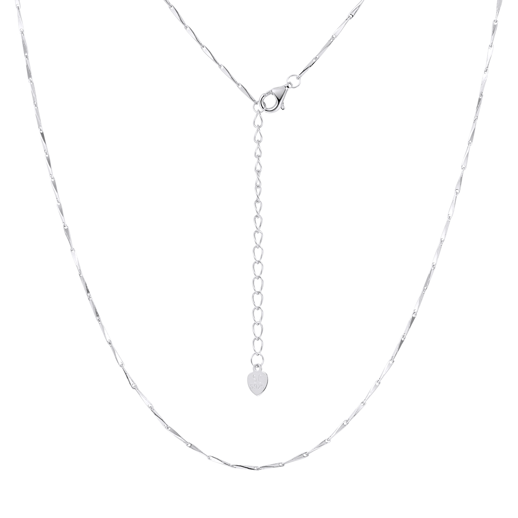 Minimalist Sterling Silver Bar Link Chain Necklace
