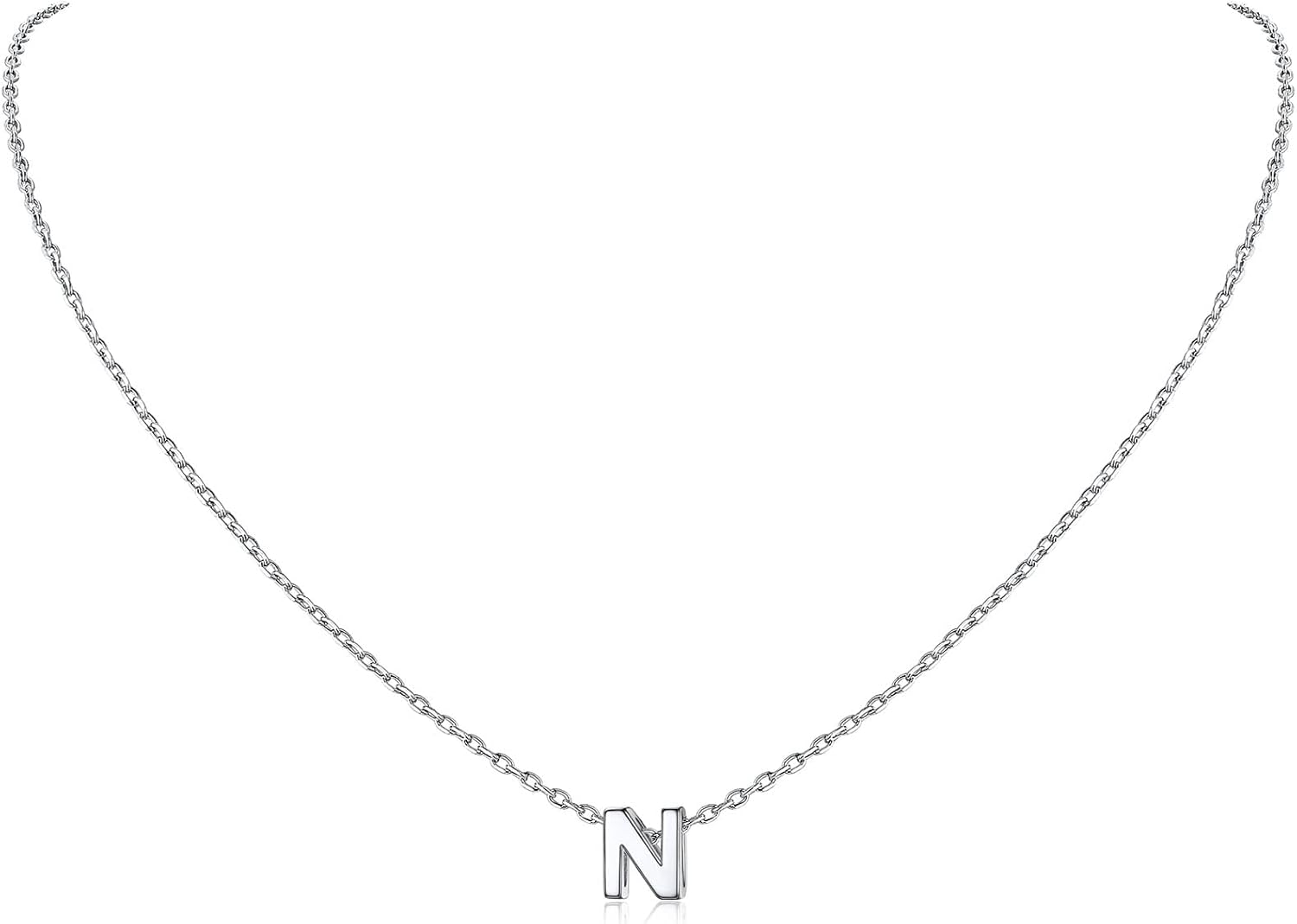 Initial Dainty Necklace for women, silver jewelry, A to Z  jewelry, gift idea