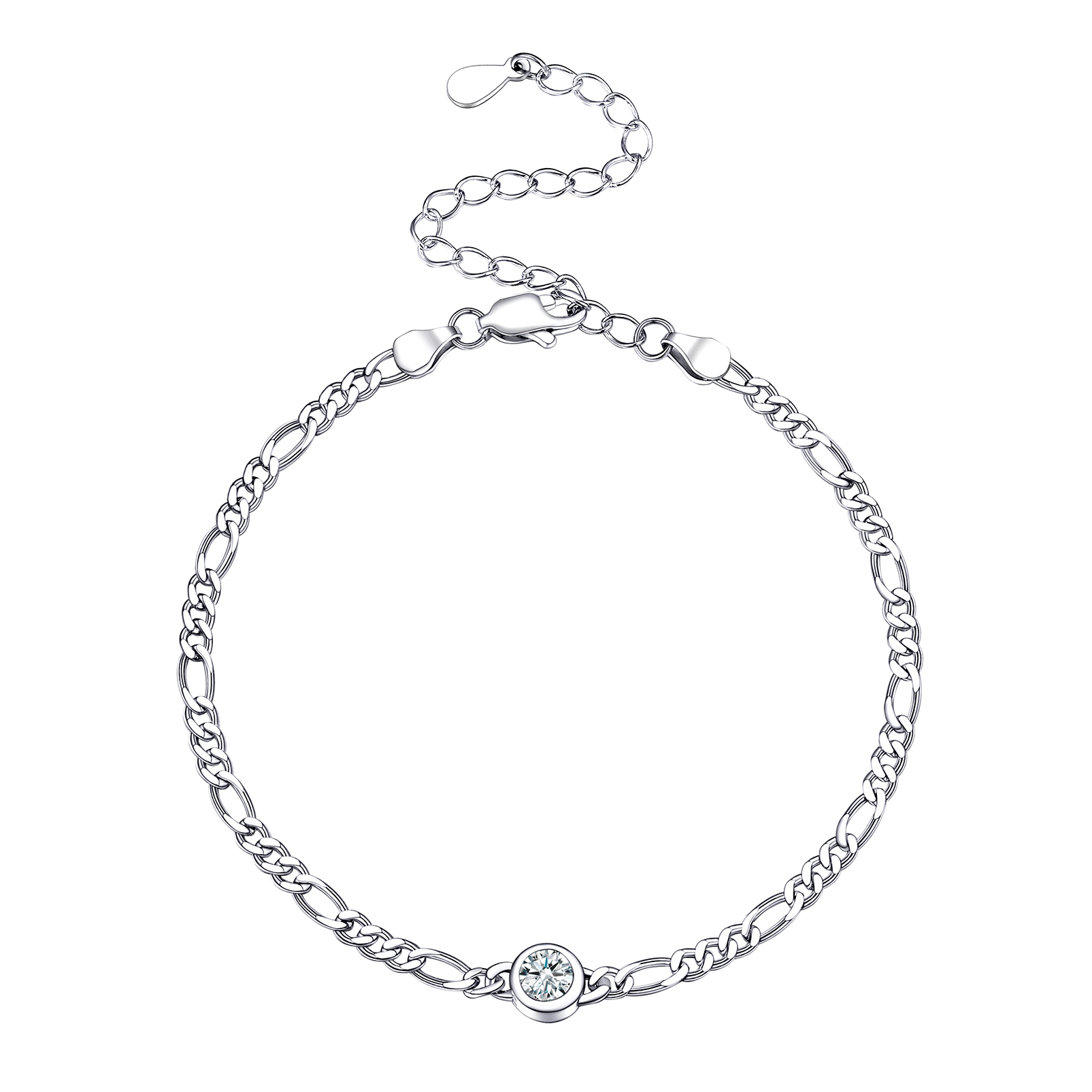 Dainty 3mm Thin Chain Bracelets Adorned Birthstone 