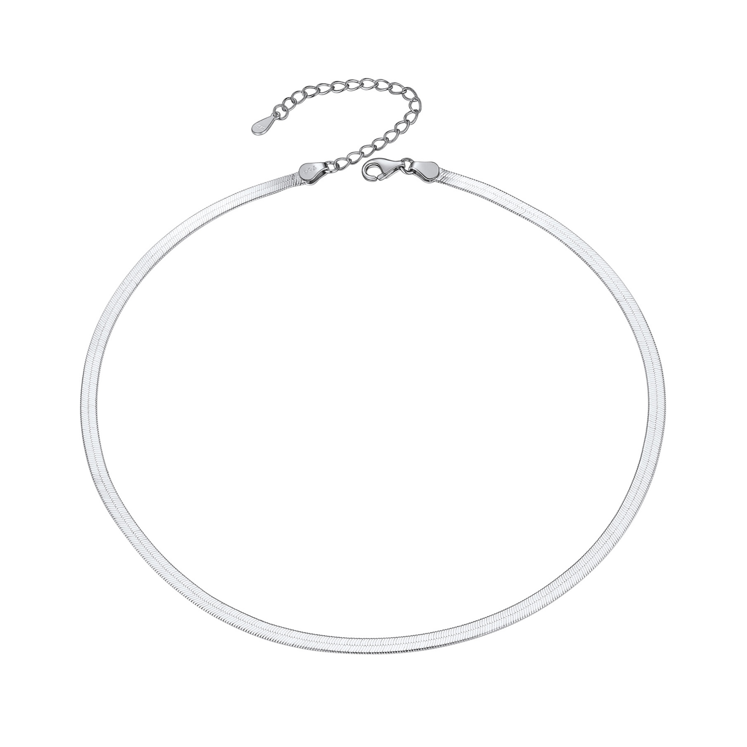 3mm Herringbone Flat Snake Chain Choker Necklace