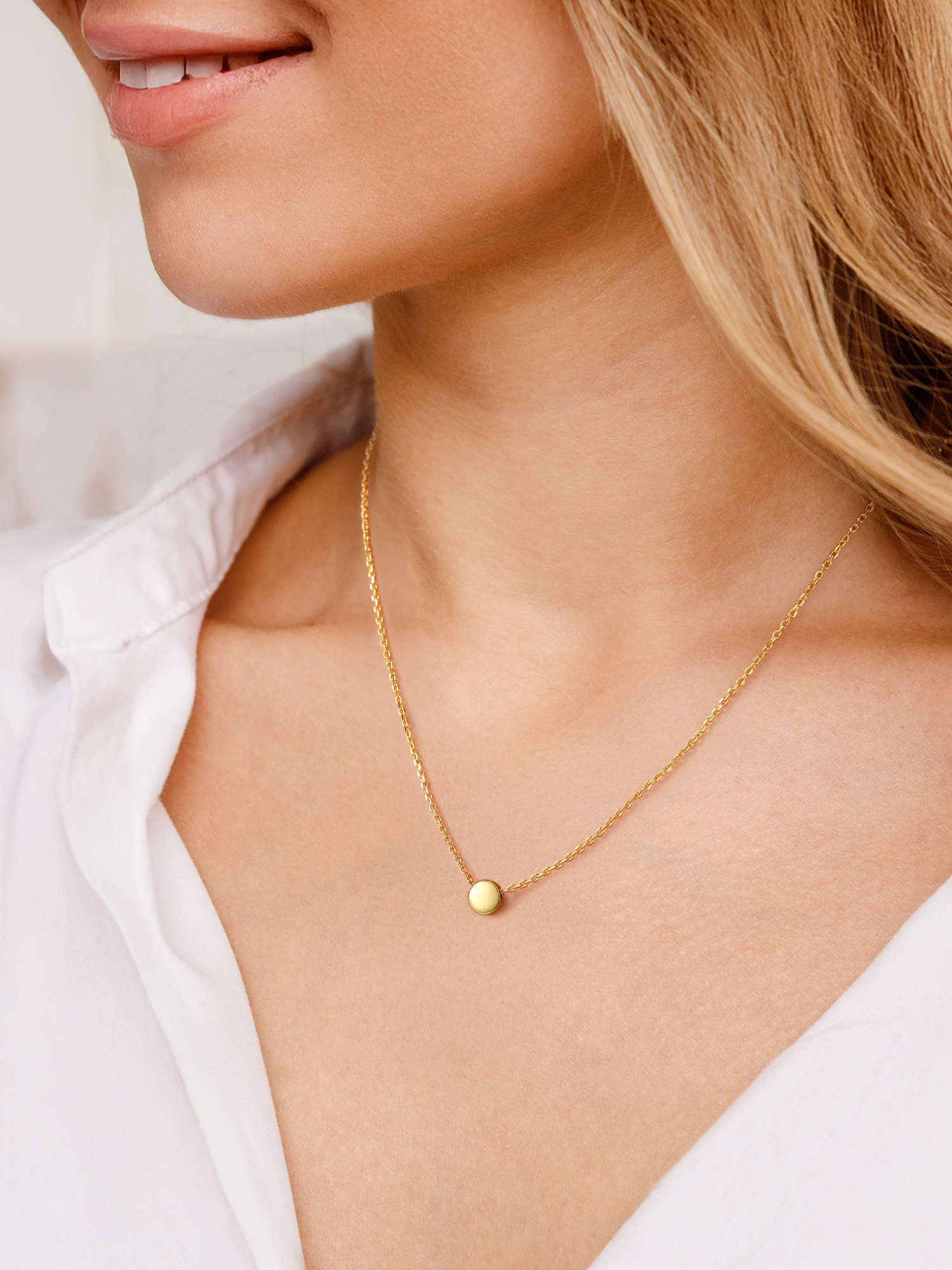 Round Dot Pendant Necklace for Women