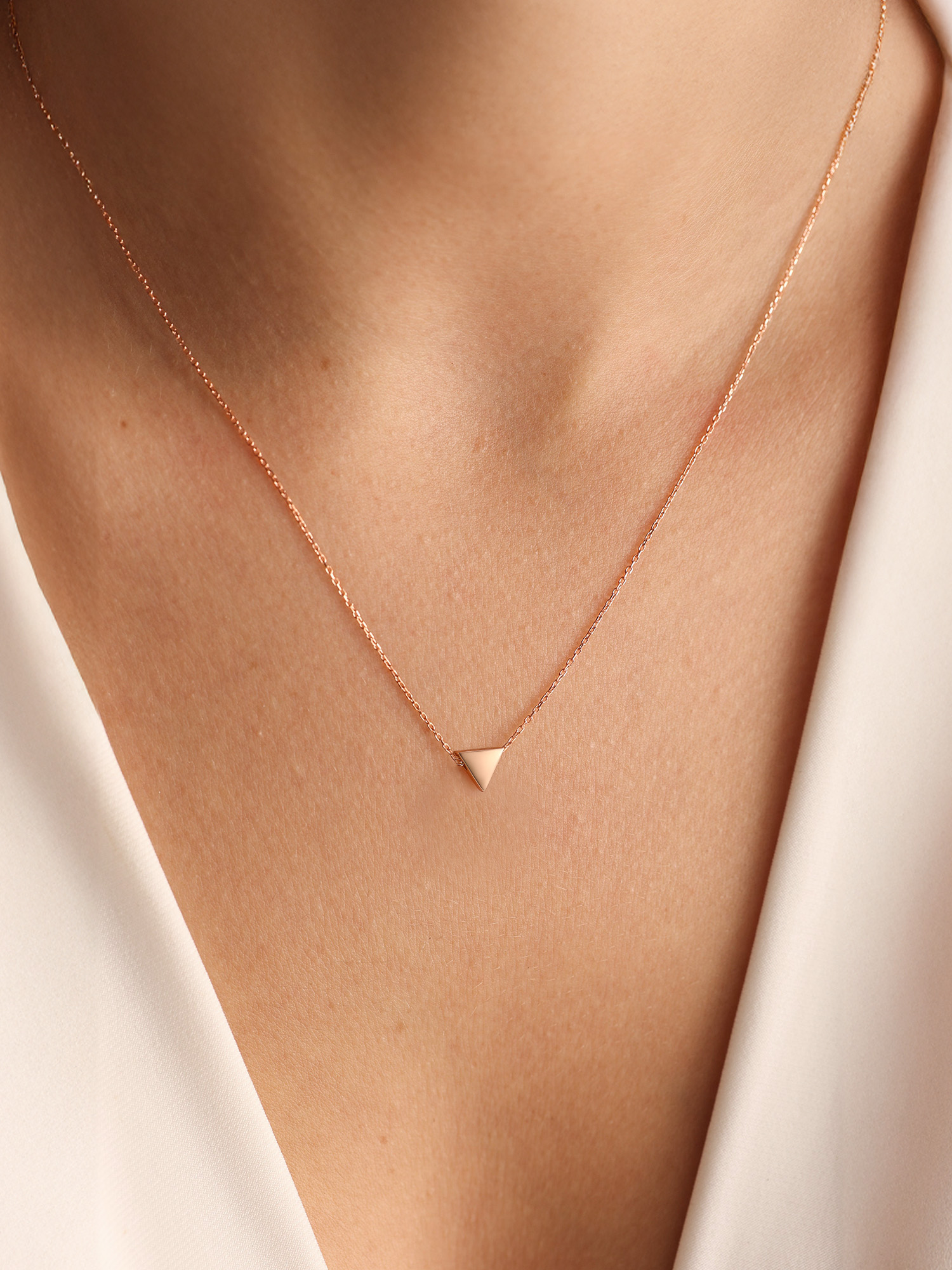 Delicate Simple Geometric Triangle  Pendant Necklaces