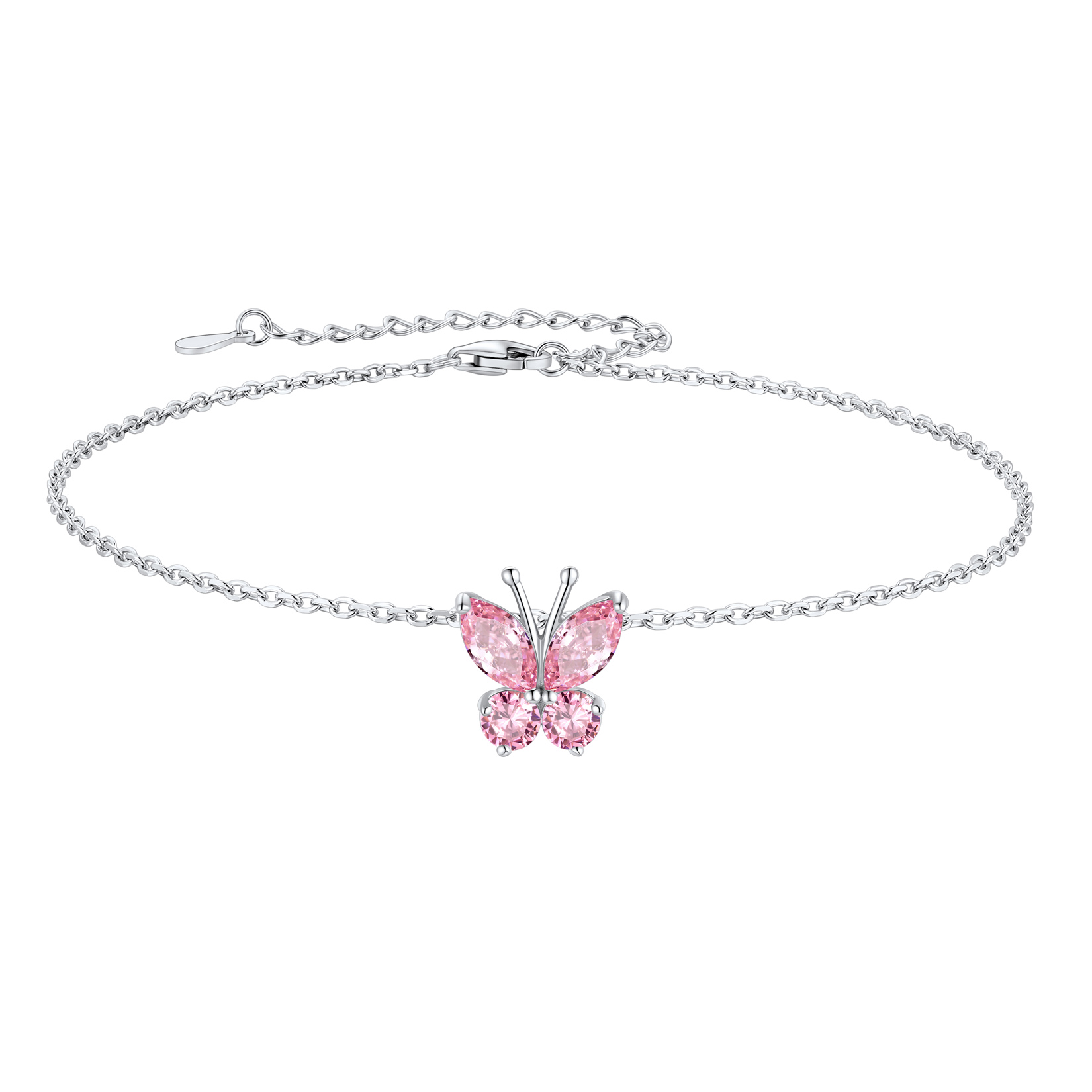 Cute Butterfly Waterproof Birthstone Anklet