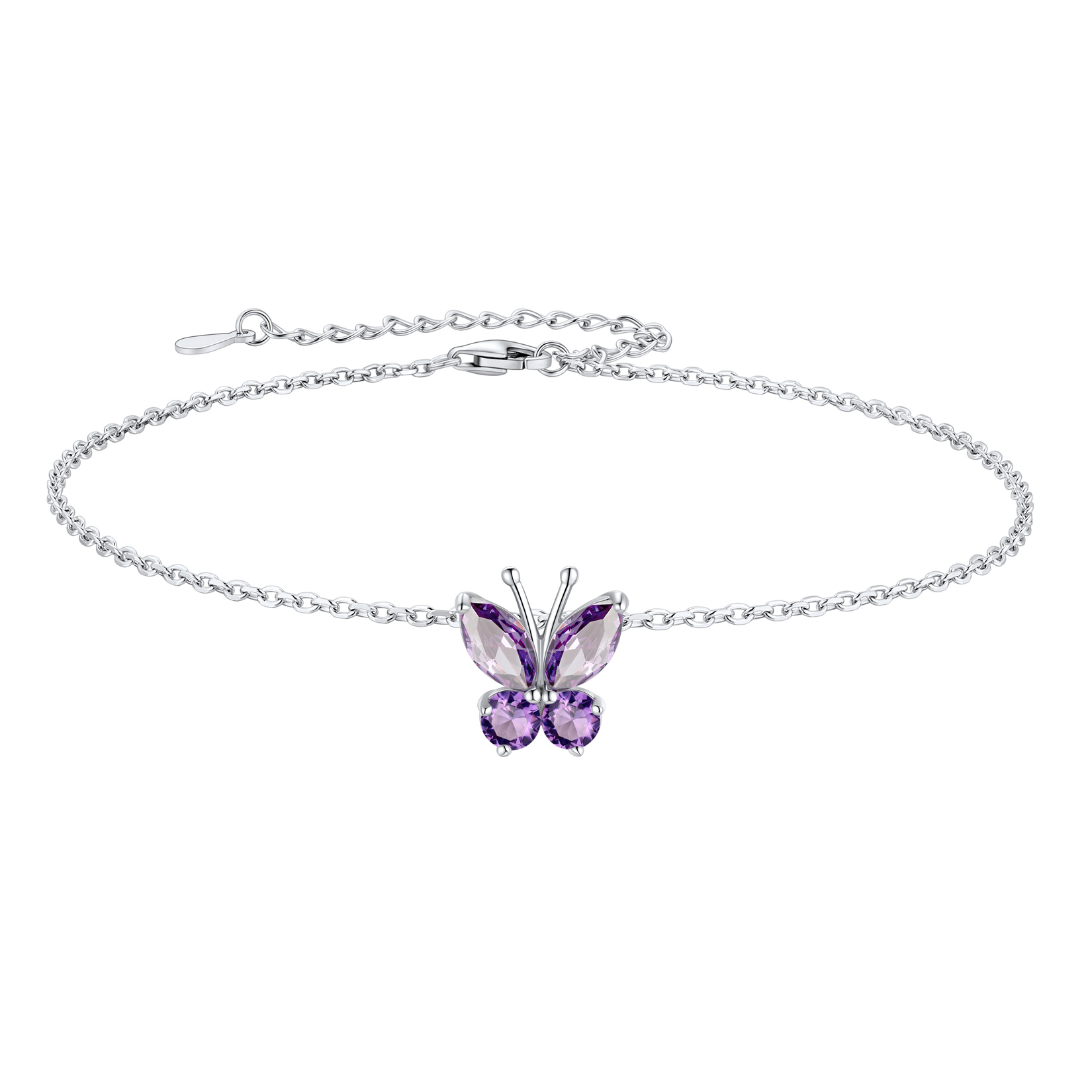 Cute Butterfly Waterproof Birthstone Anklet