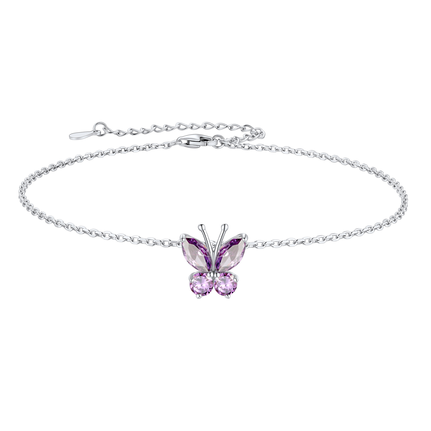 Cute Butterfly Waterproof Birthstone Anklet