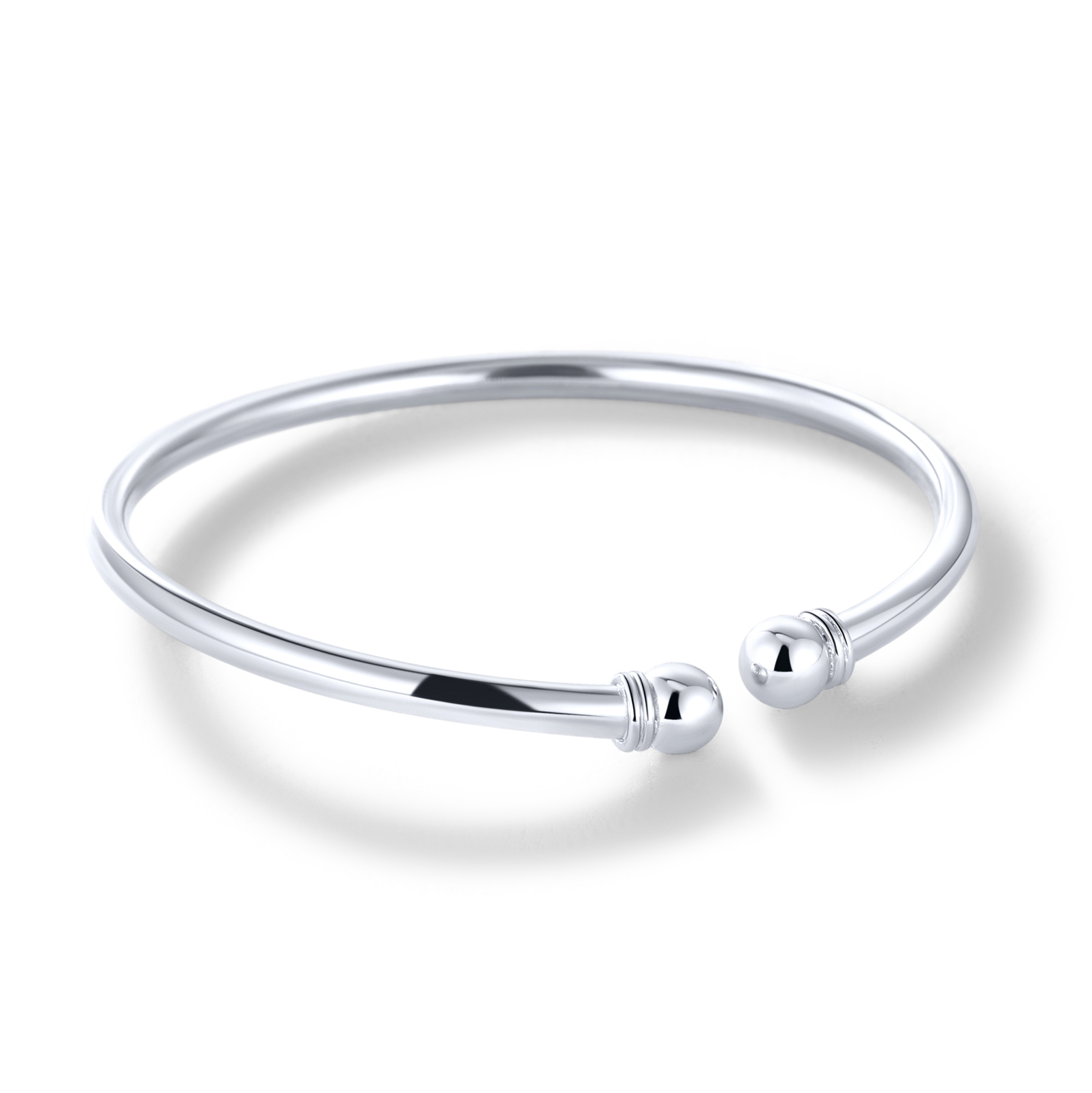 Two Bead Cuff Simple Open Bangle Bracelet