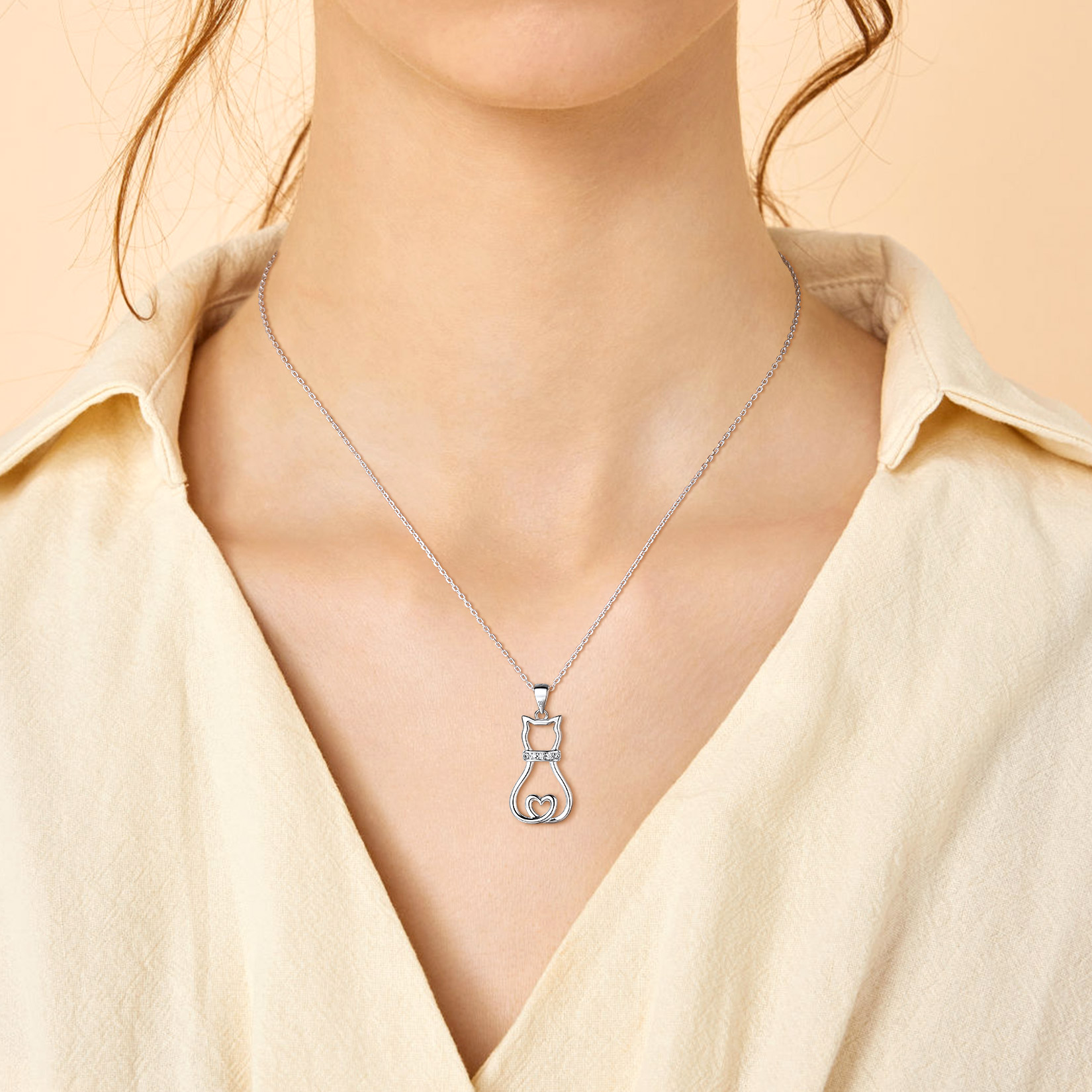 Cat Pendant Necklaces for Cat Lovers for Women