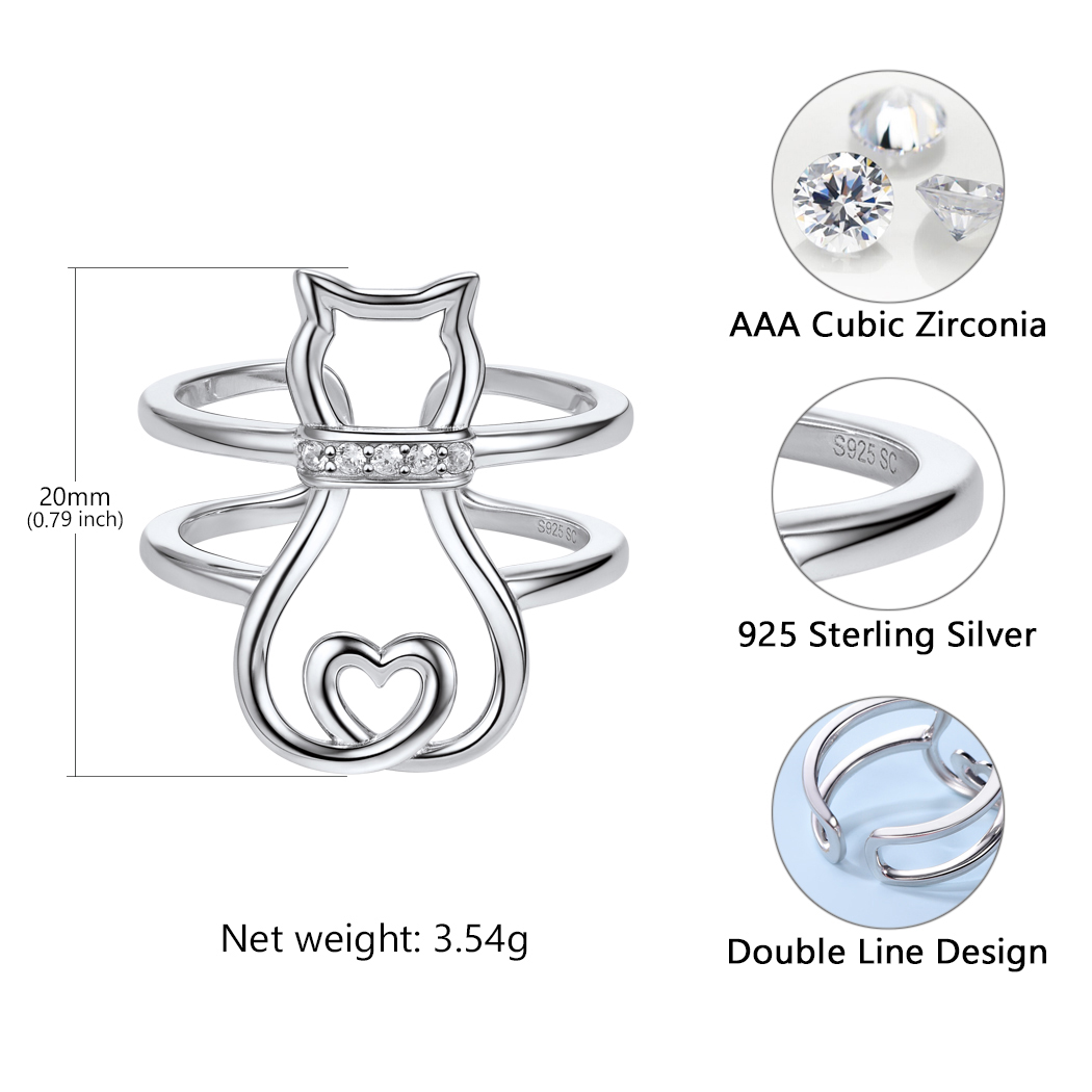 Adjustable Cat Band Rings Cat Rings Details: Dimensions, Hypoallergenic, Adjustable size for 6~11