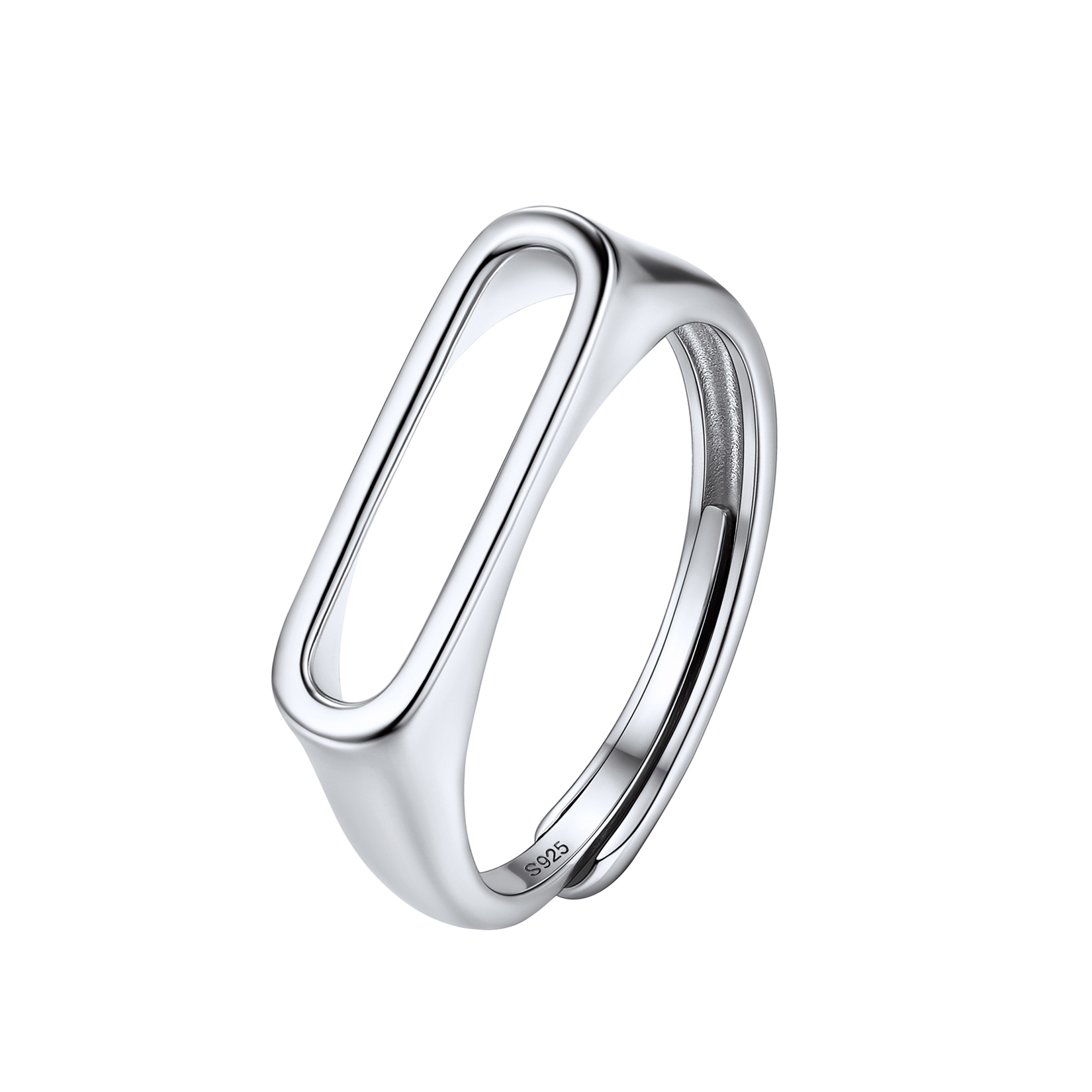 Silver Adjustable Capital Initial Letter Rings 