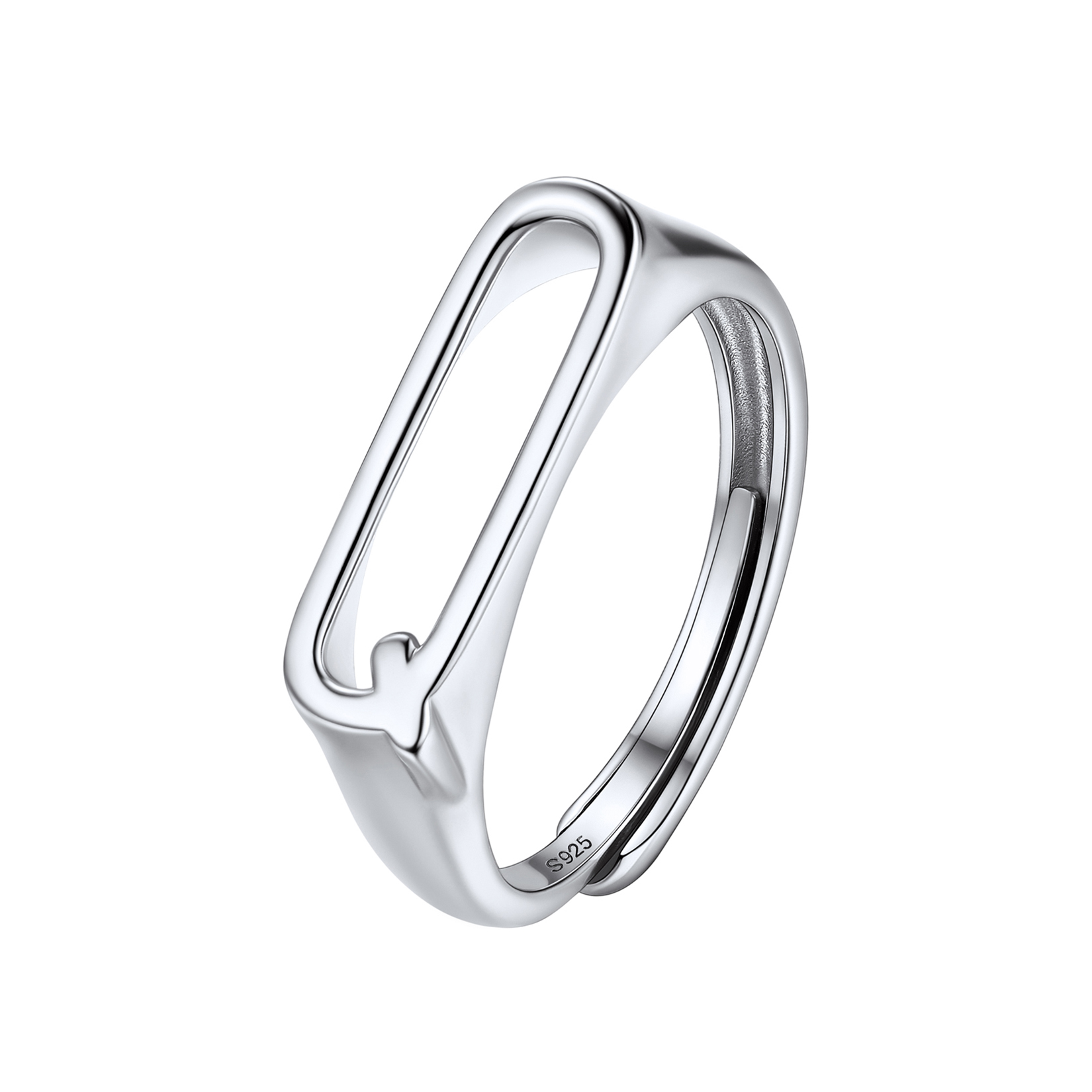 Silver Adjustable Capital Initial Letter Rings 