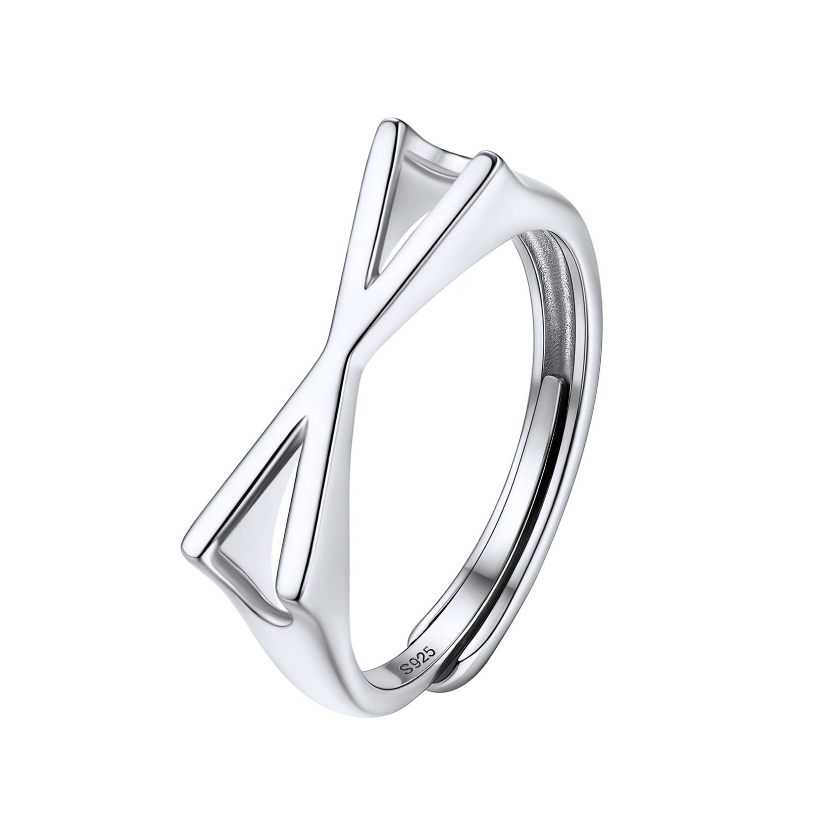 Silver Adjustable Capital Initial Letter Rings 