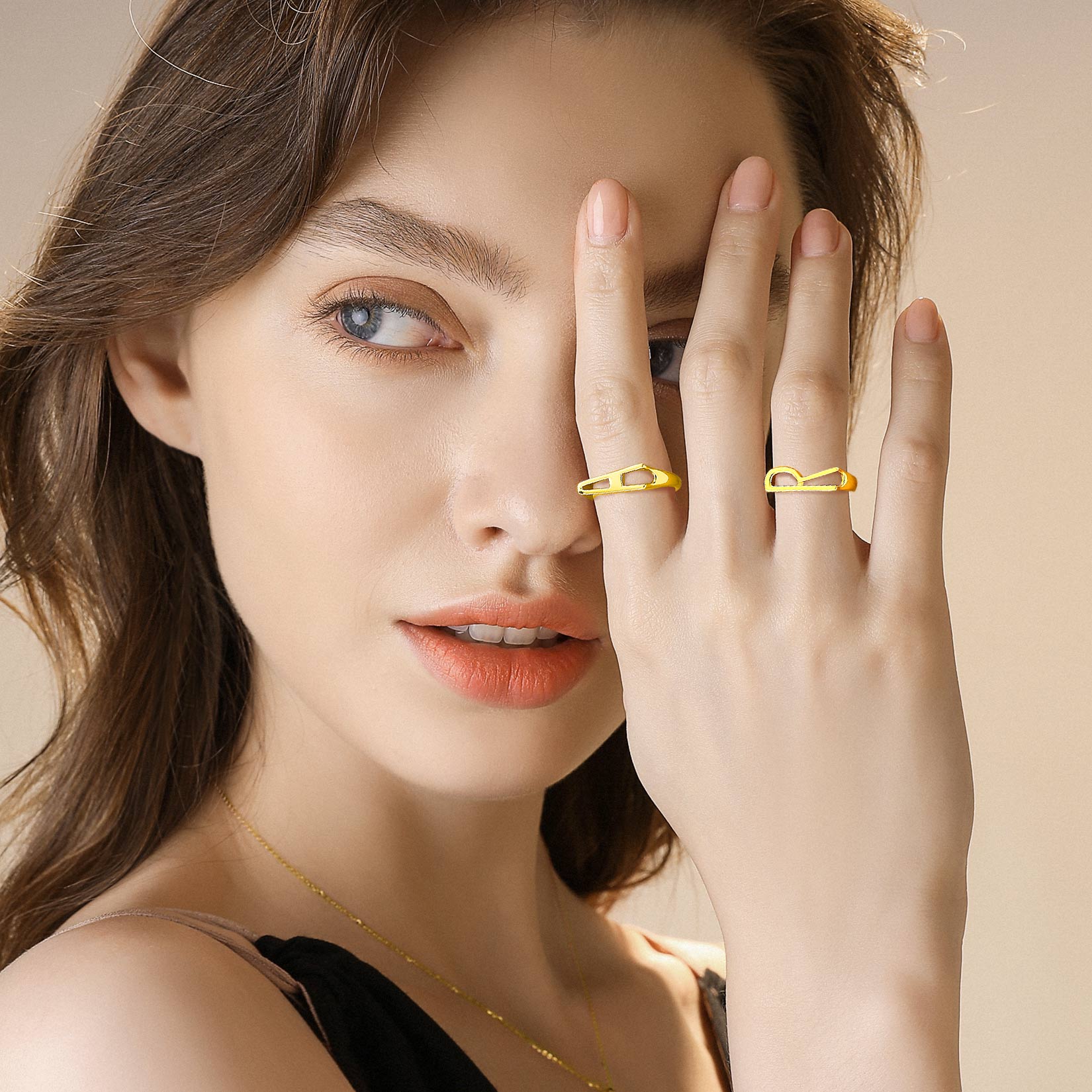 Gold Adjustable Capital ChicSilver Initial Letter Rings for Women, Ladies, Men, Mother, Father, Friends, Couples, girlfriend, boyfriend, teenager