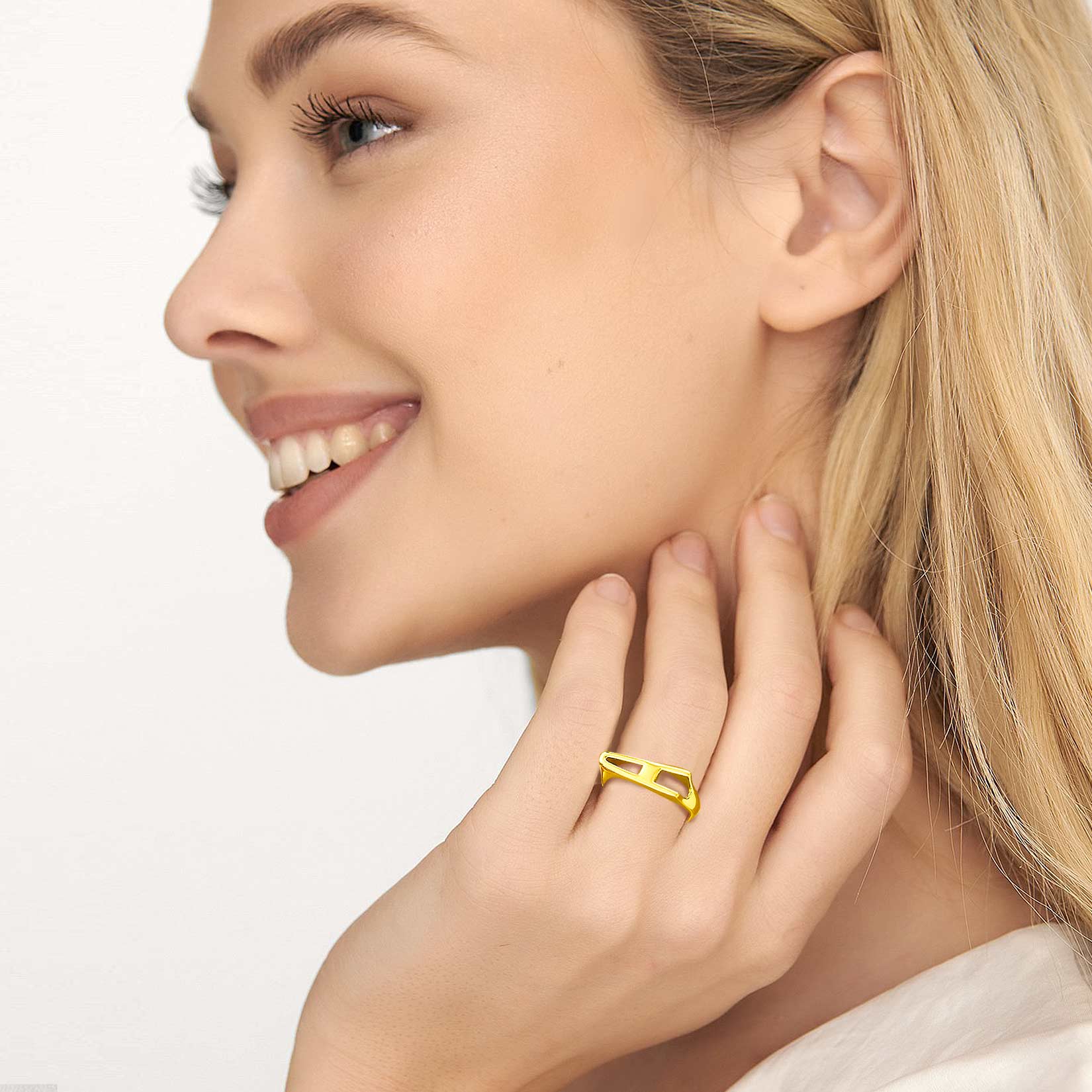 Gold Adjustable Capital ChicSilver Initial Letter Rings for Women, Ladies, Men, Mother, Father, Friends, Couples, girlfriend, boyfriend, teenager