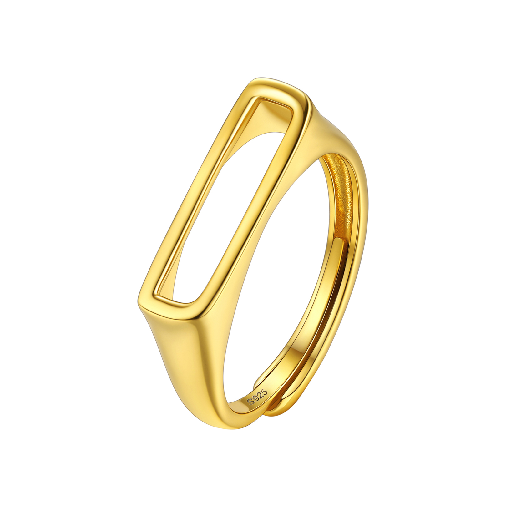 Gold Adjustable Capital Initial Letter Rings 