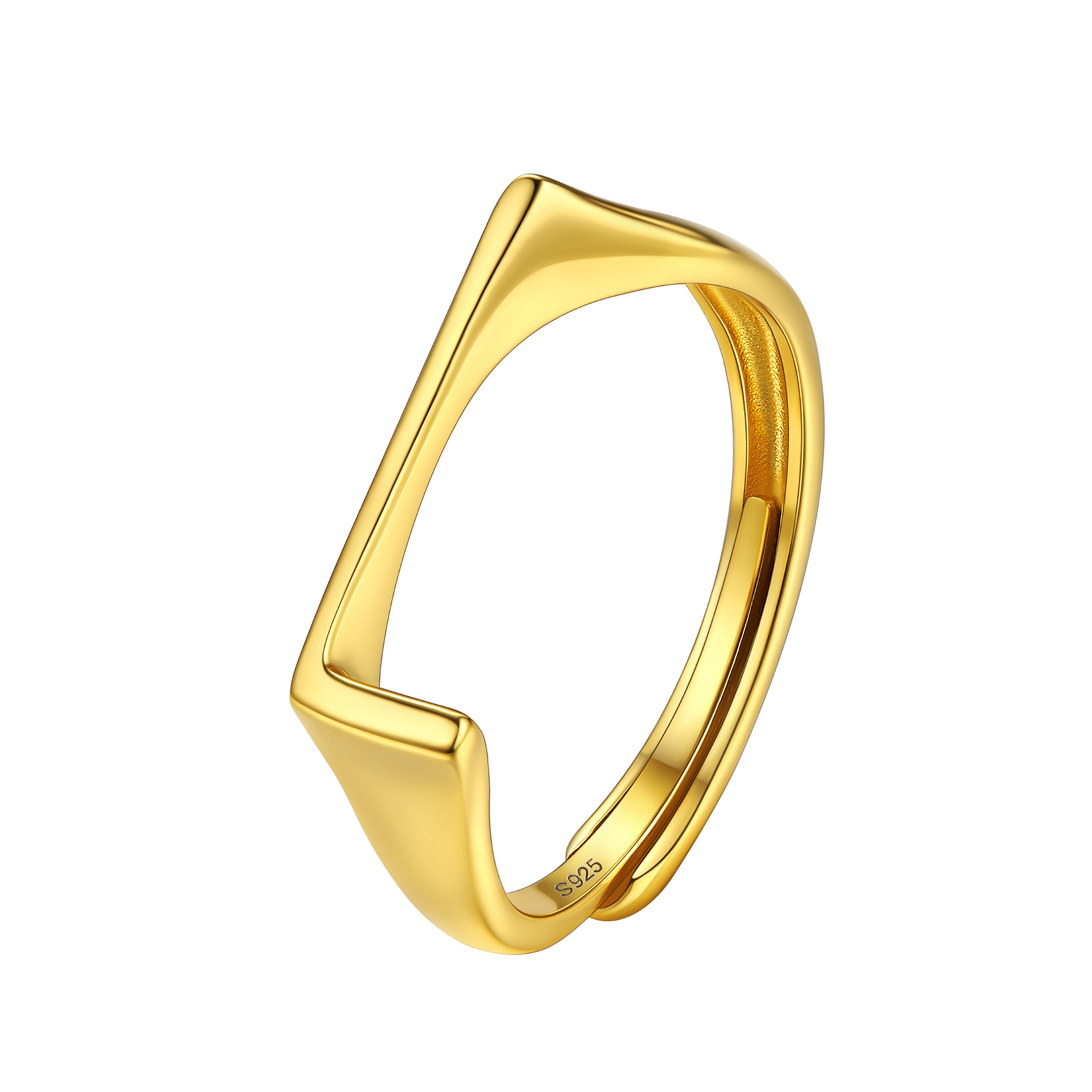 Gold Adjustable Capital Initial Letter Rings 