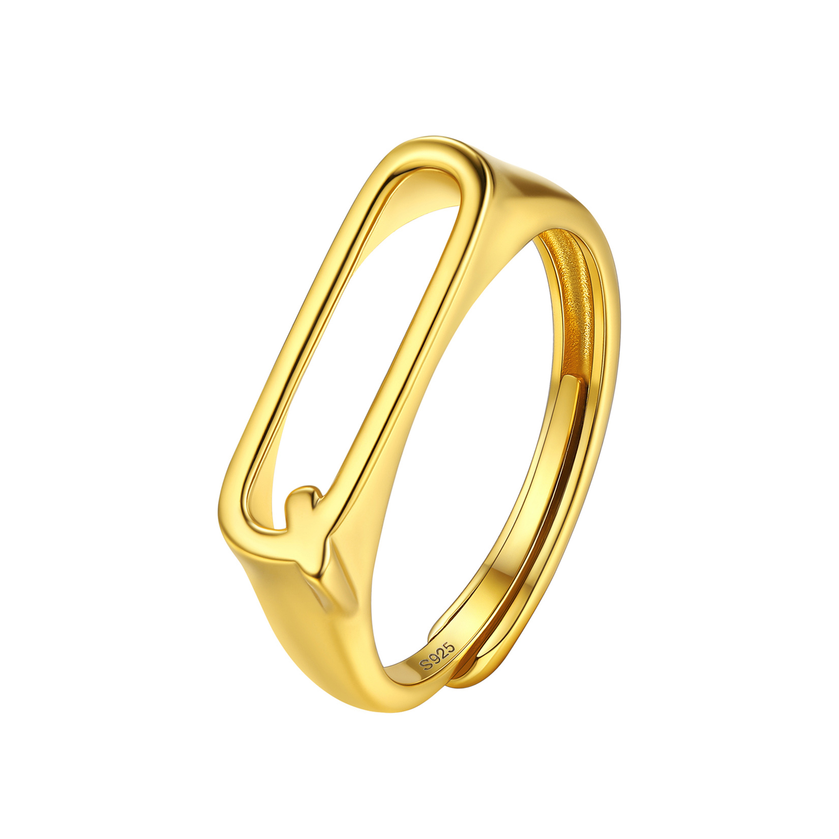 Gold Adjustable Capital Initial Letter Rings 