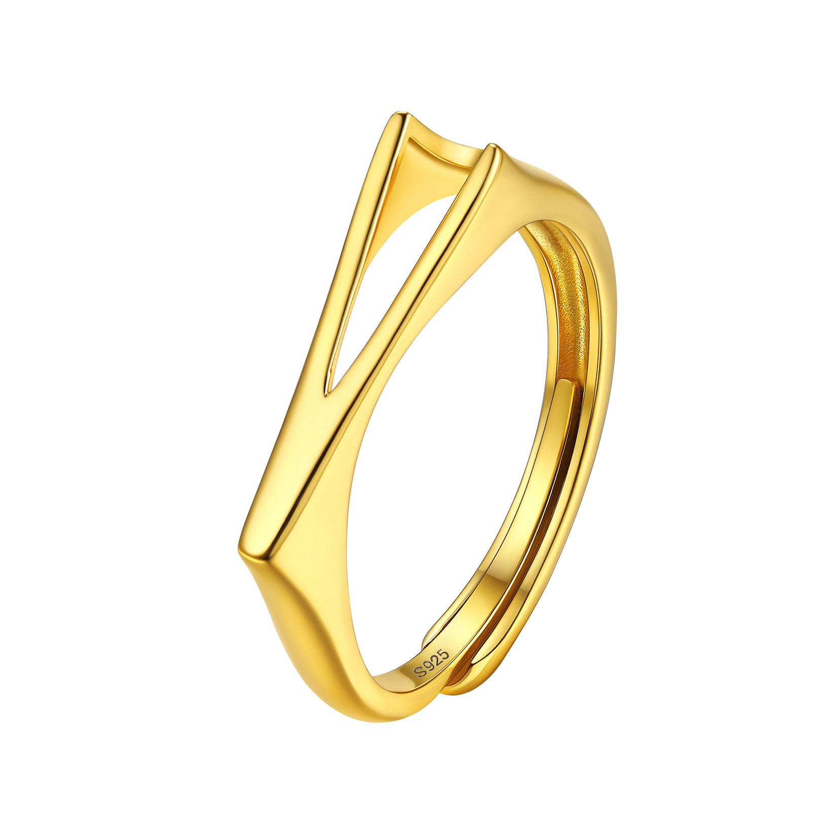 Gold Adjustable Capital Initial Letter Rings 