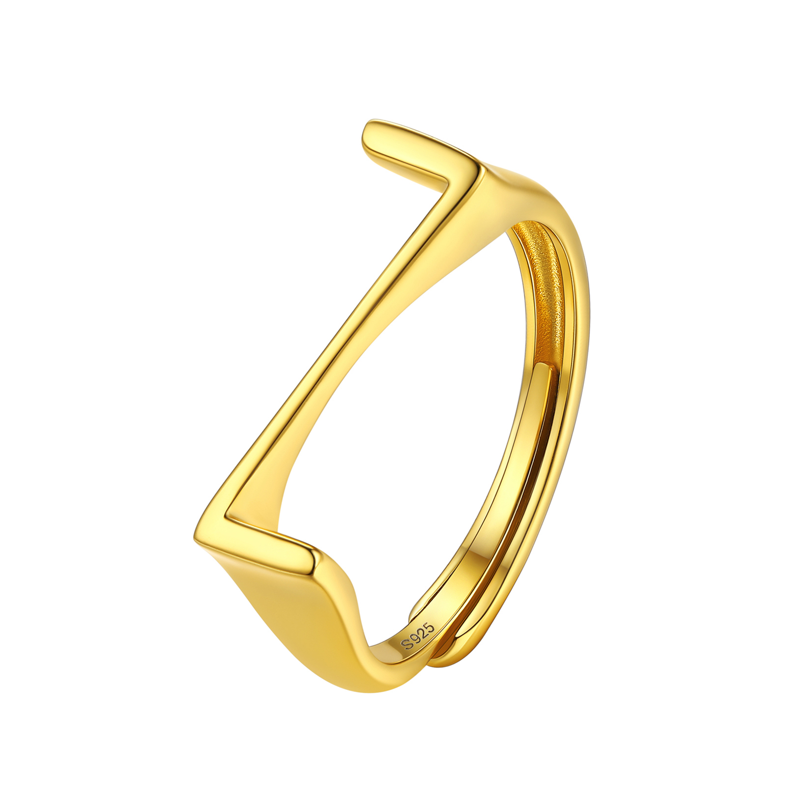 Gold Adjustable Capital Initial Letter Rings 