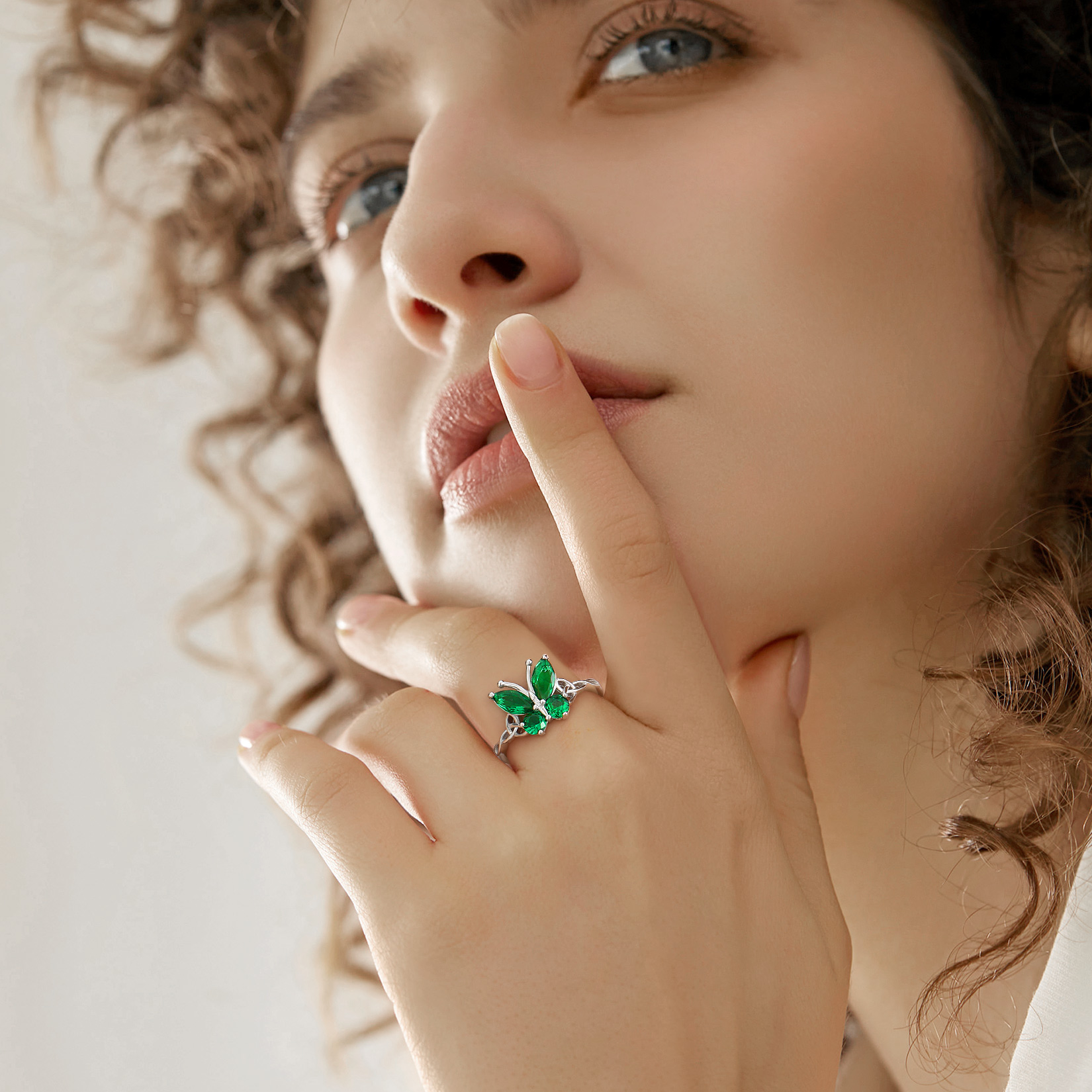 Adjustable Celtic knot Cubic Zirconia Birthstone Butterfly Ring for Women, Ladies, Couples, girlfriend, wife