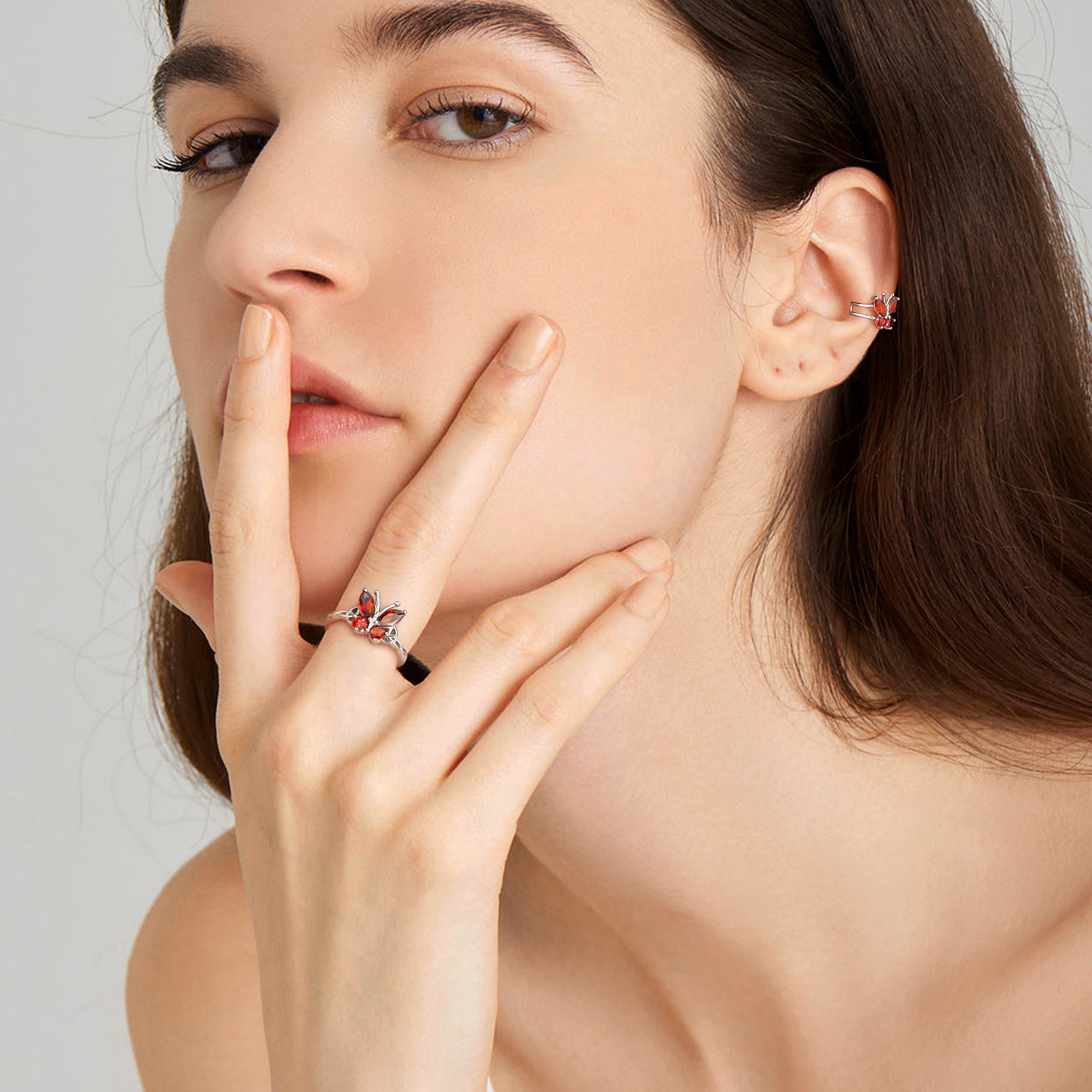 Adjustable Celtic knot Cubic Zirconia Birthstone Butterfly Ring for Women, Ladies, Couples, girlfriend, wife