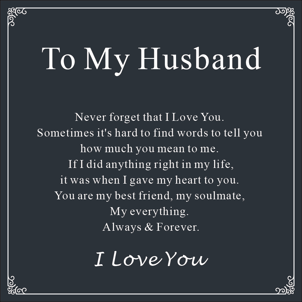 ChicSilver Greeting Card To My Husband