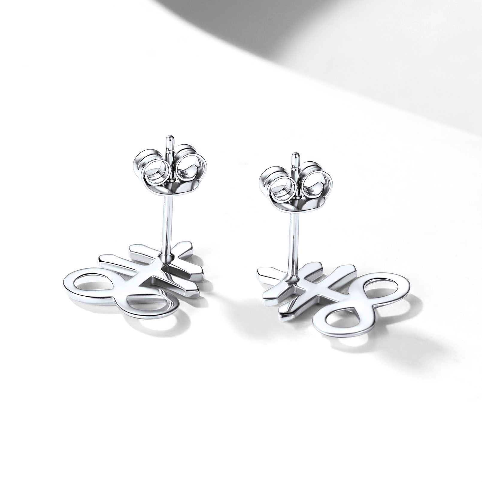Satan Leviathan Cross Stud Earrings, Sterling Silver-02
