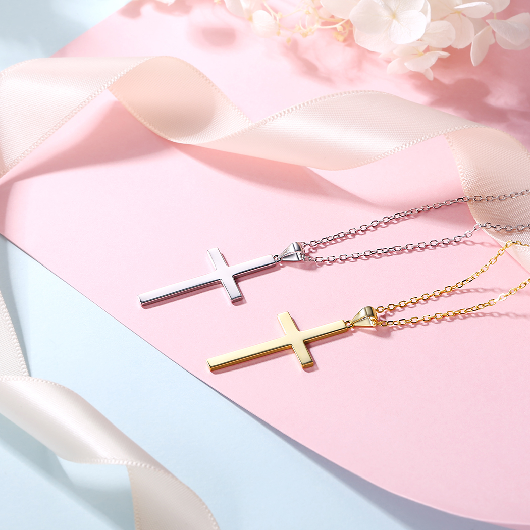 Simple Cross Pendant Necklace in Different Colors