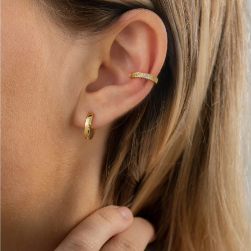 Sterling Silver CZ Cuff Earrings for Women