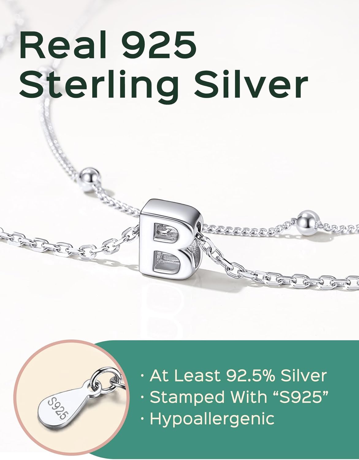 Sterling Silver Dainty Layered Initial Necklace