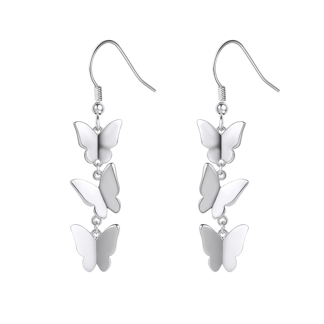 Sterling Silver Dancing Butterfly Earrings for Her