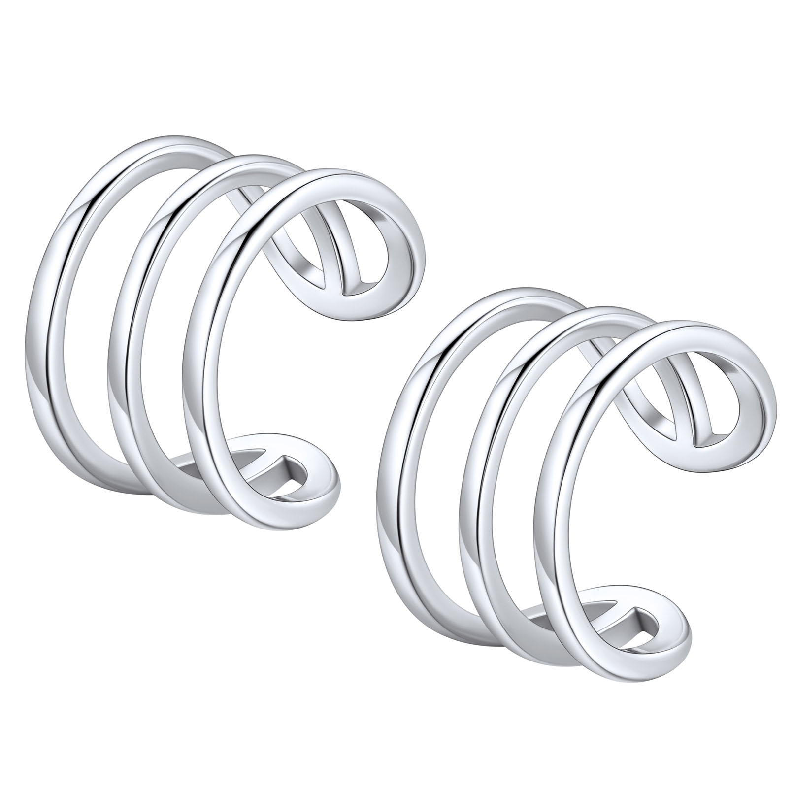 Sterling Silver Minimalist Clip On Earrings for Women