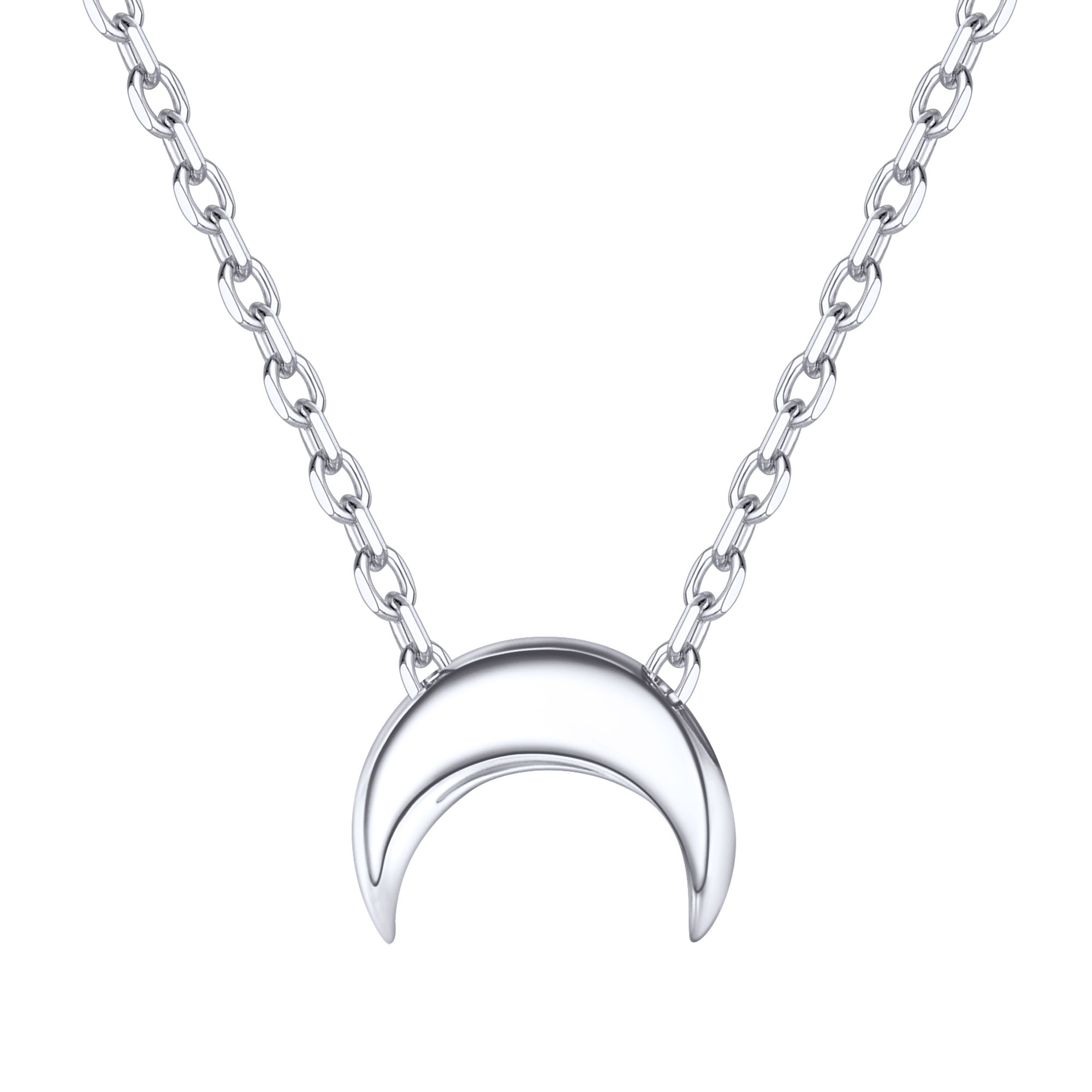 Sterling Silver Moon Dainty Pendant Necklace For Women