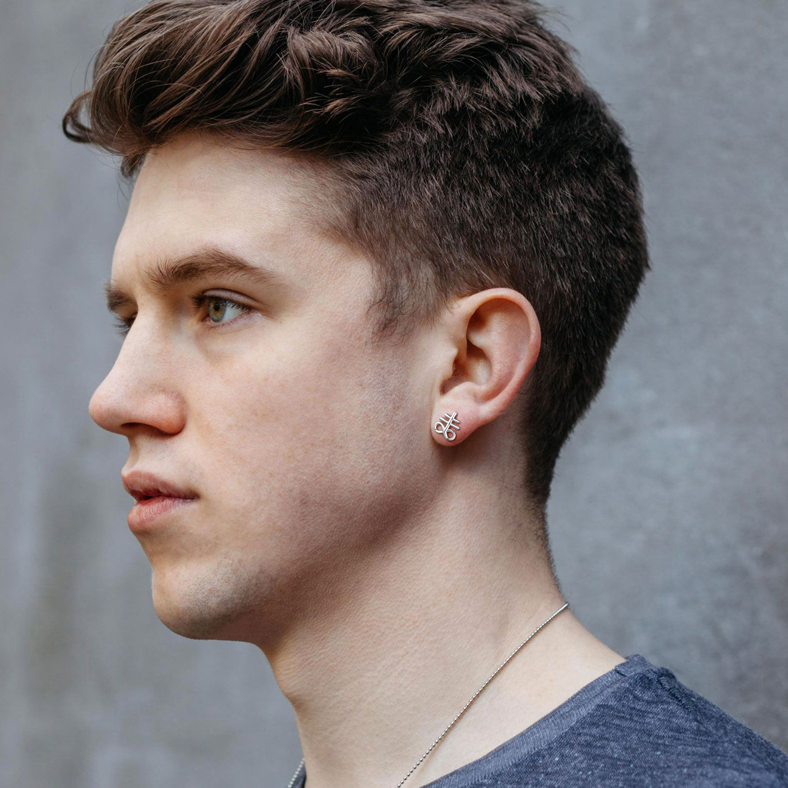 Sterling Silver Satan Leviathan Cross Stud Earrings for Men-02