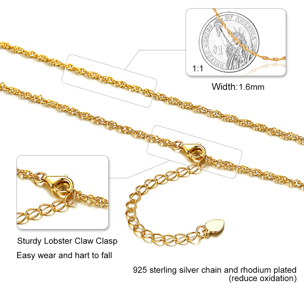 Sterling Silver Wave Chain For Women