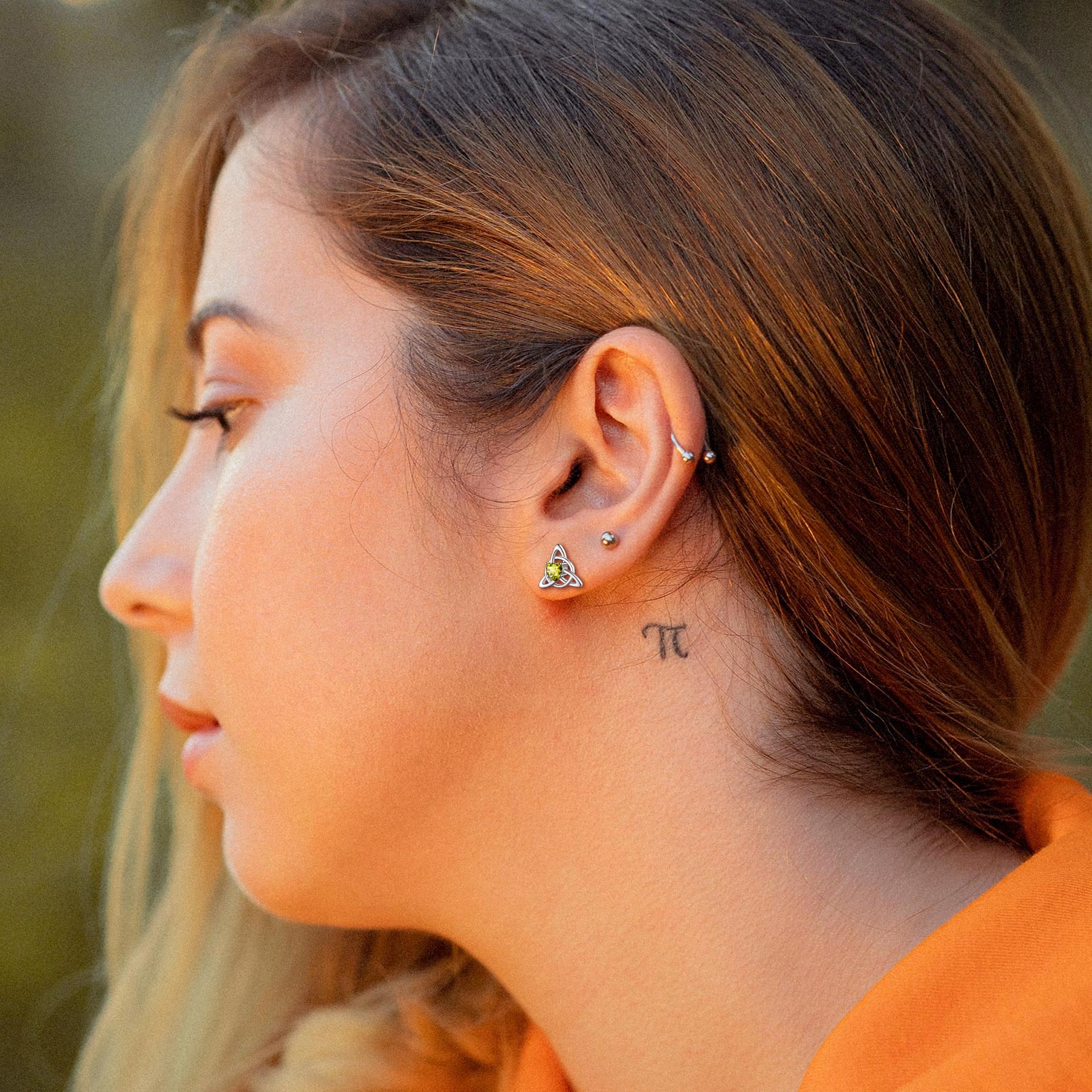 Celtic Knot Heart Adorned Birthstone Stud Earring for Women/Ladies/Mother/Friends/girlfriend