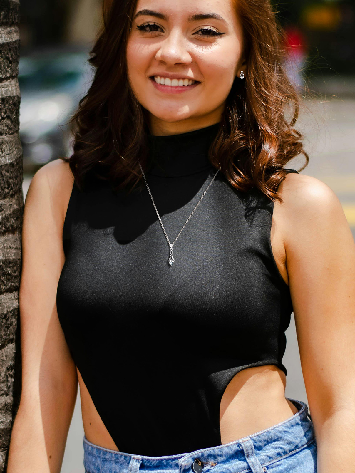 Sparkling Heart Birthstone Celtic Knot Pendant Necklace for Women