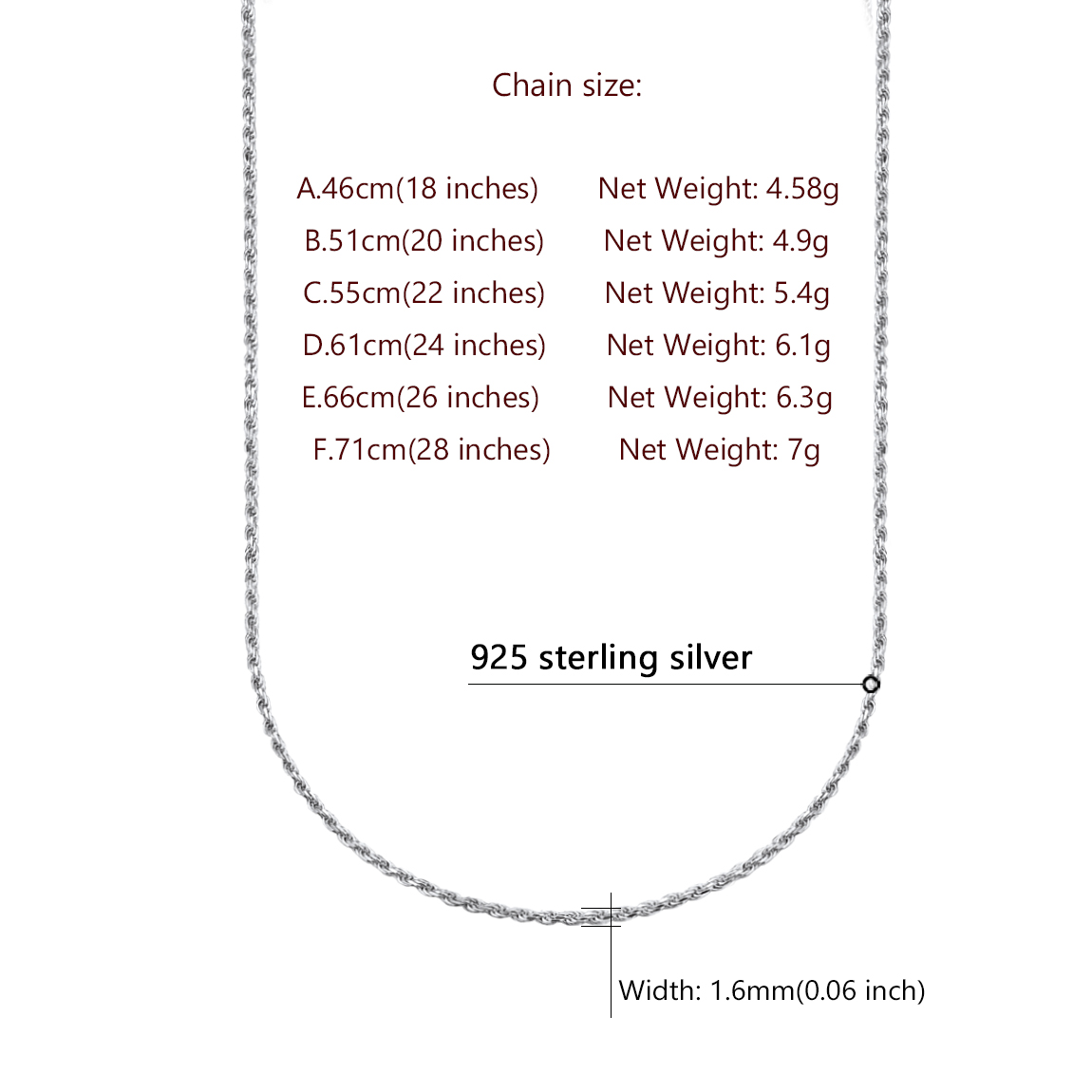 Thin Sterling Silver Cable Chain Necklace
