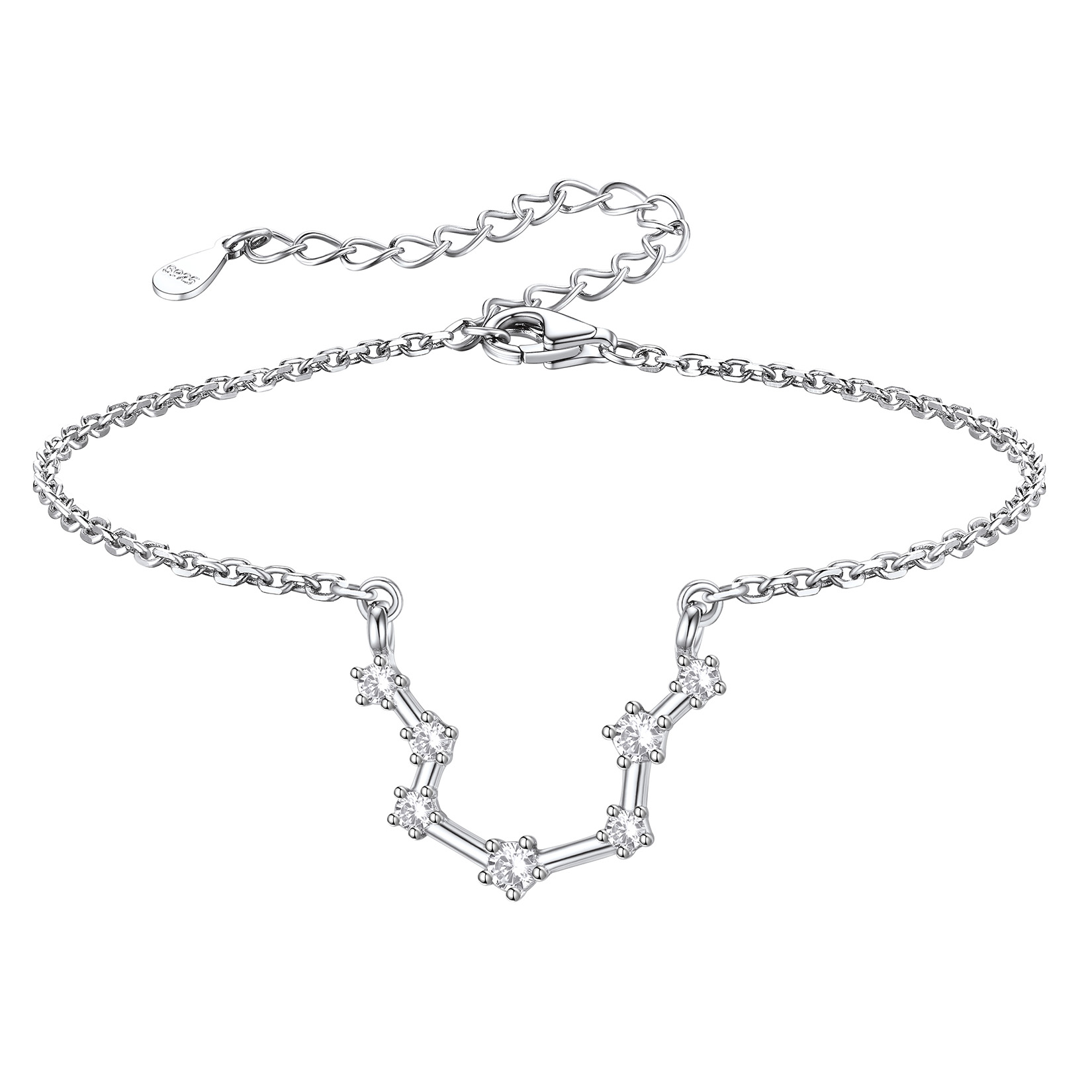  Adjustable Zodiac Cubic Zirconia Horoscope Chain Anklet