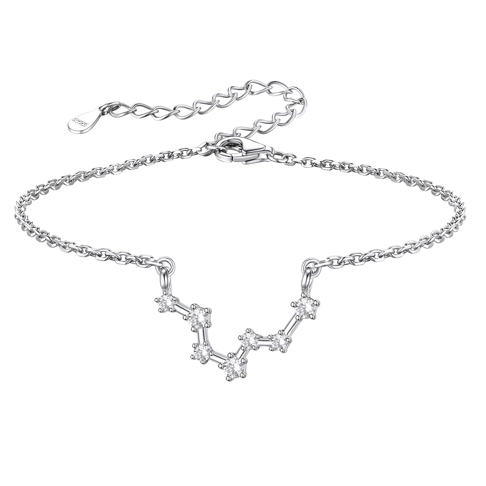  Adjustable Zodiac Cubic Zirconia Horoscope Chain Anklet