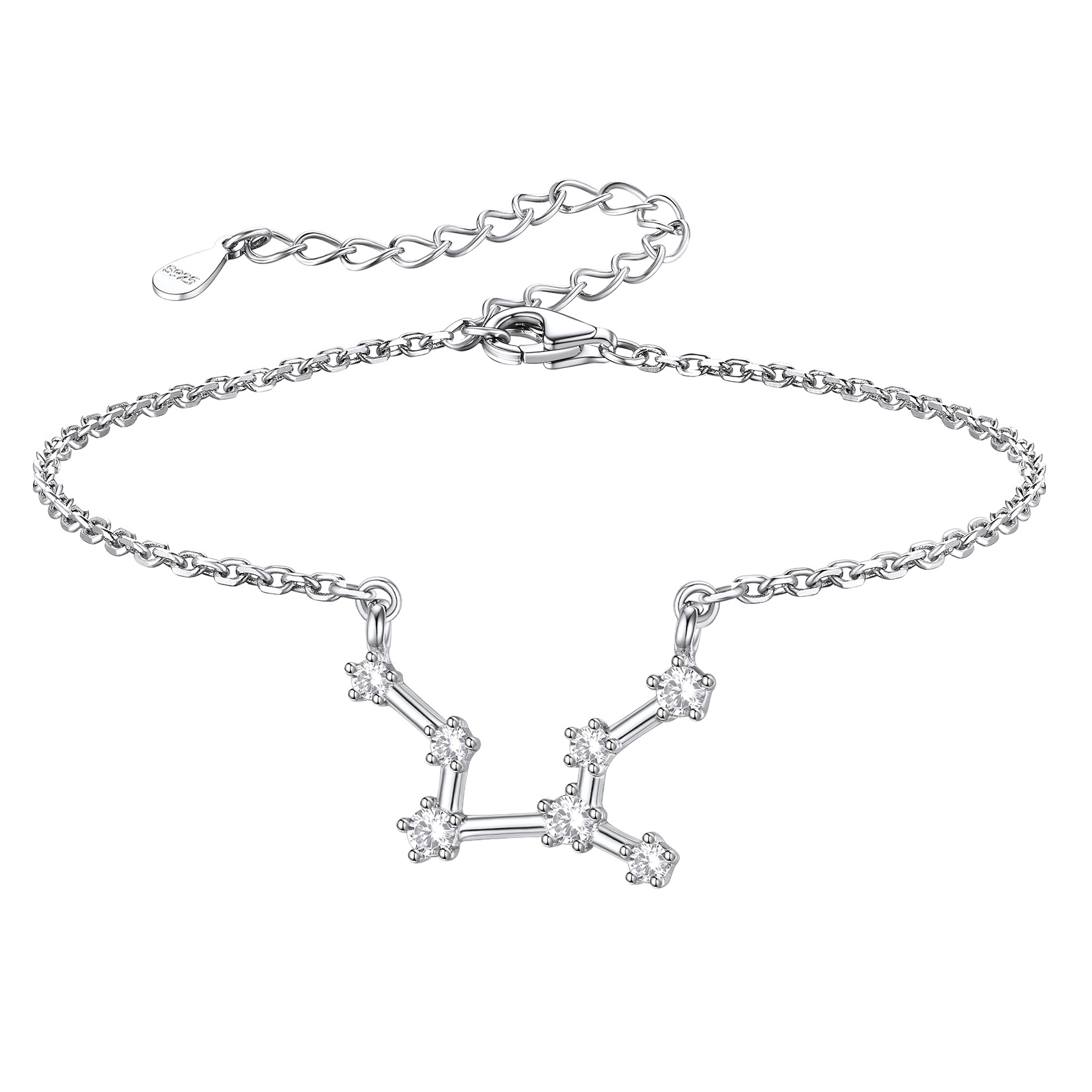  Adjustable Zodiac Cubic Zirconia Horoscope Chain Anklet
