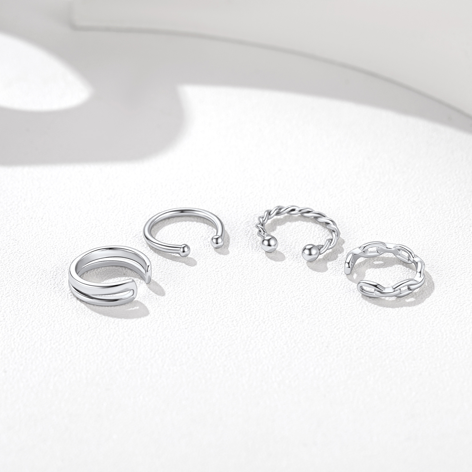 Sterling Silver 4-Pack Earring Set for Women