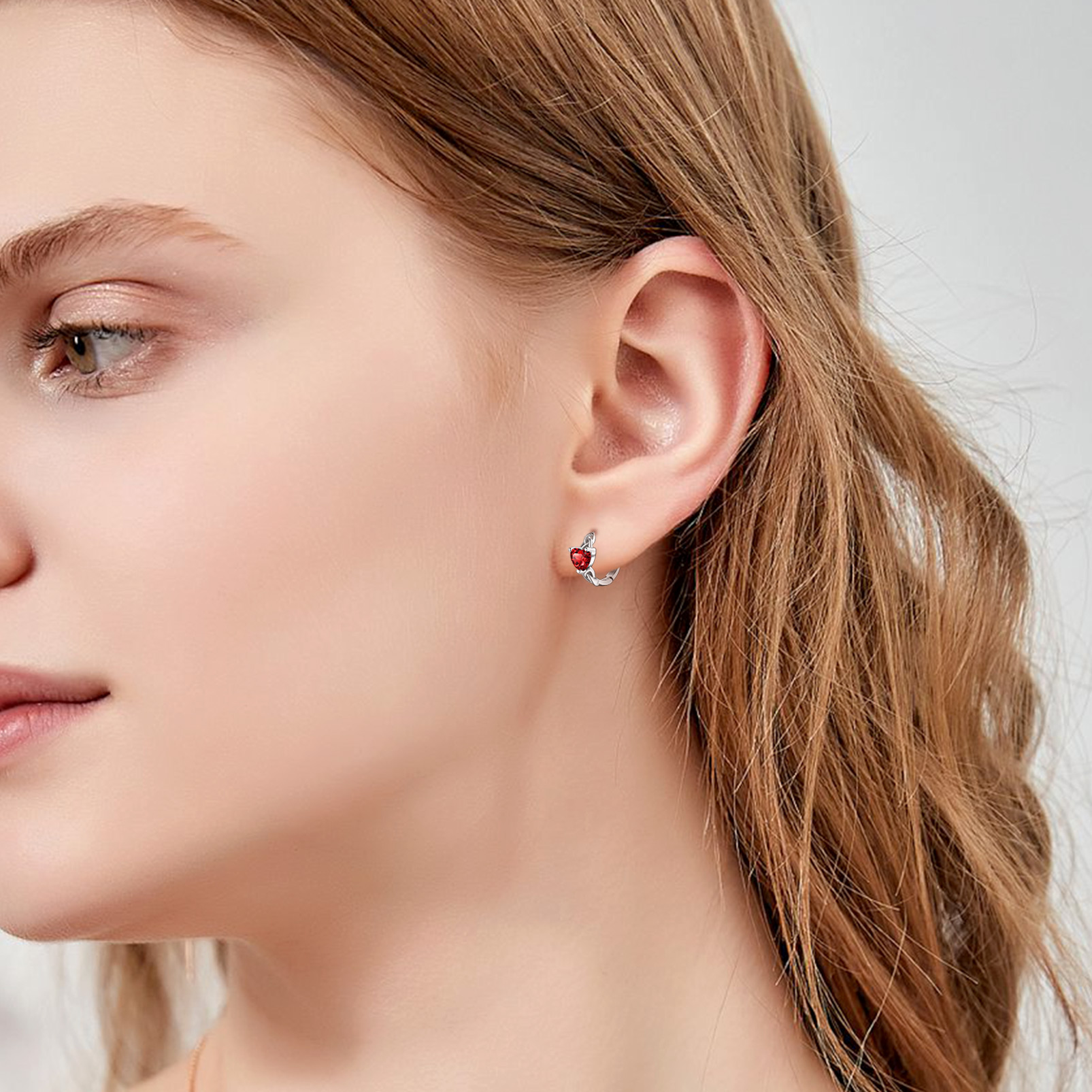 Celtic Knot Sterling Silver Birthstone Hoop Earrings for Women