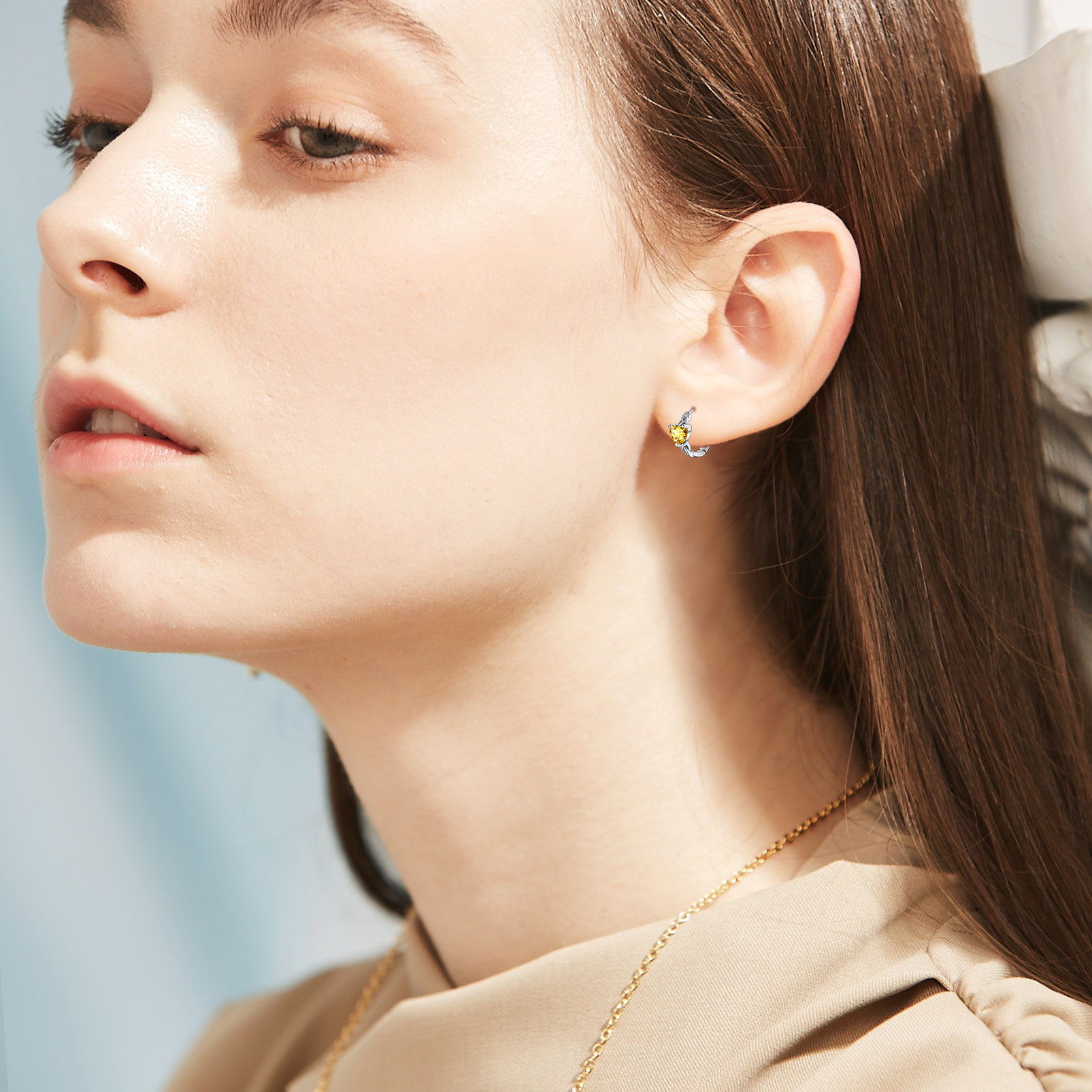 Celtic Knot Sterling Silver Birthstone Hoop Earrings for Women