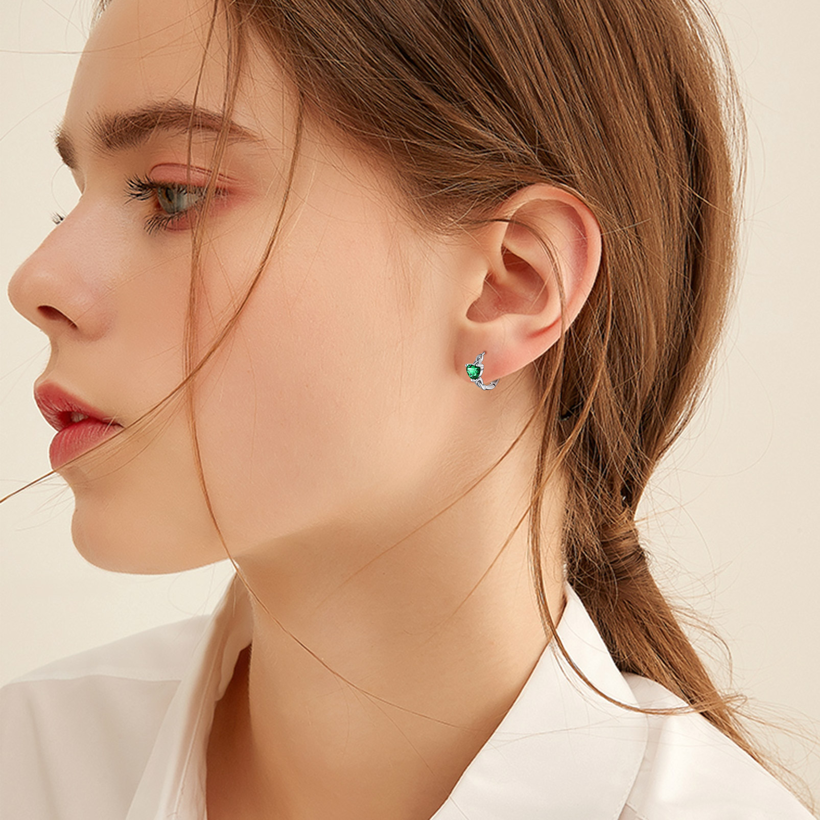 Celtic Knot Sterling Silver Birthstone Hoop Earrings for Women